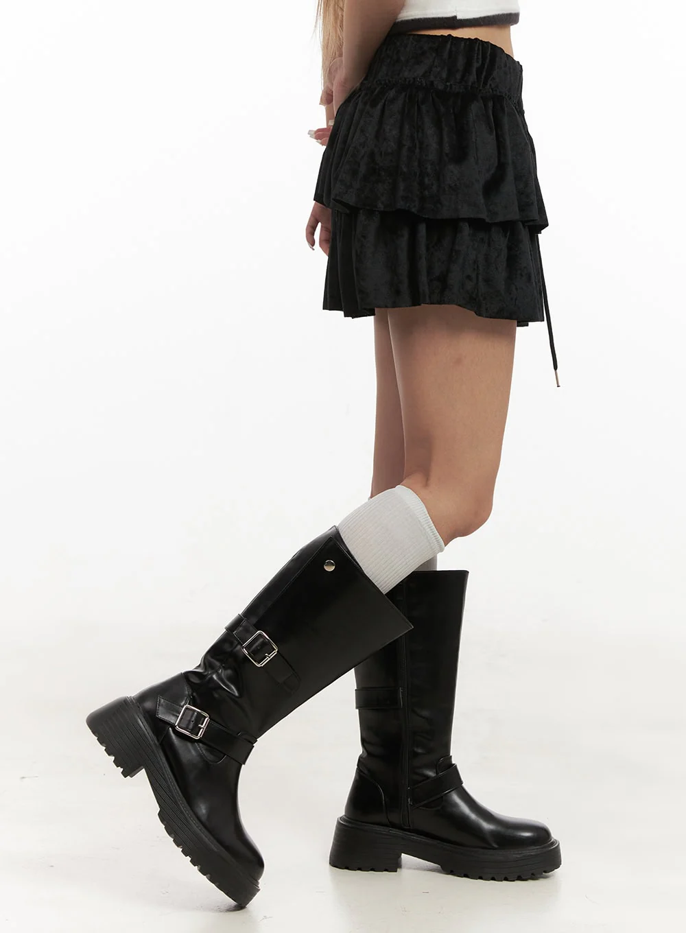 Velvet Ruffle Mini Skirt CJ508 - Image 6