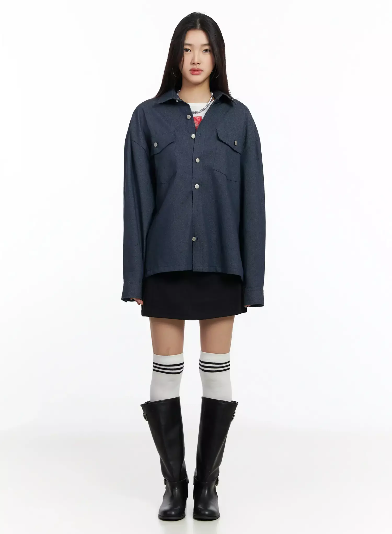 Versatile Denim Shirt Jacket IM530 - Image 12