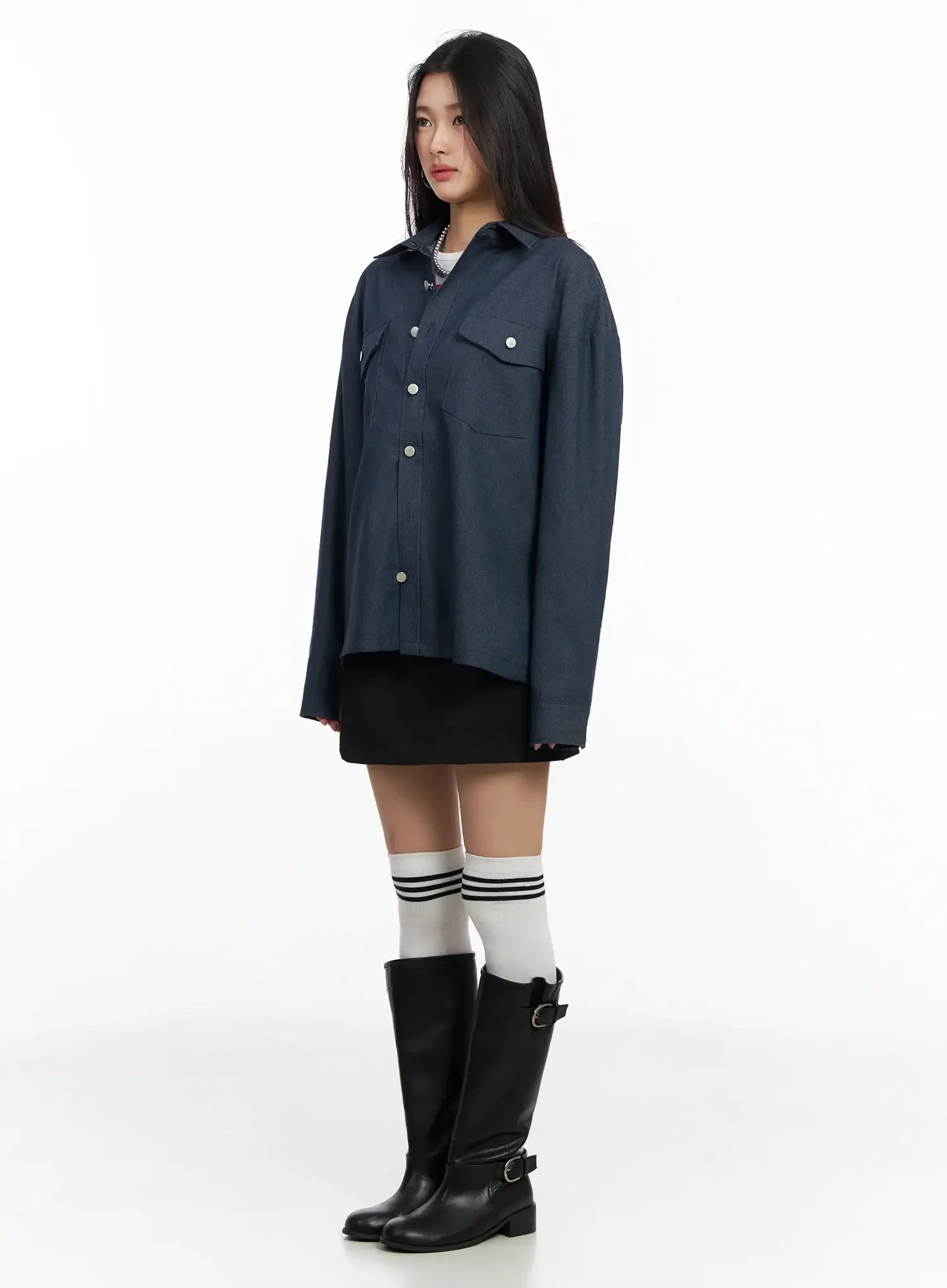 Versatile Denim Shirt Jacket IM530 - Image 13