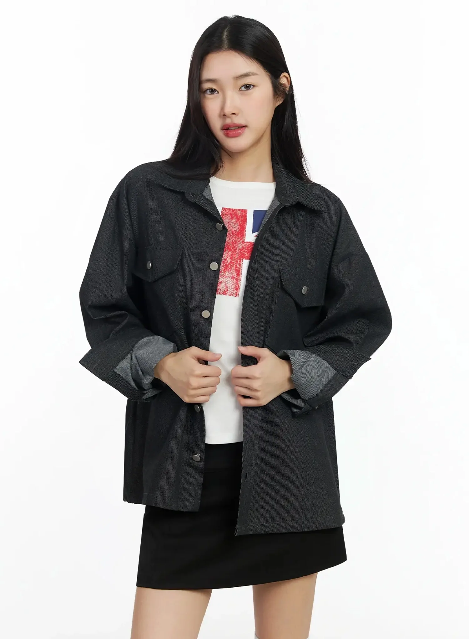 Versatile Denim Shirt Jacket IM530 - Image 17