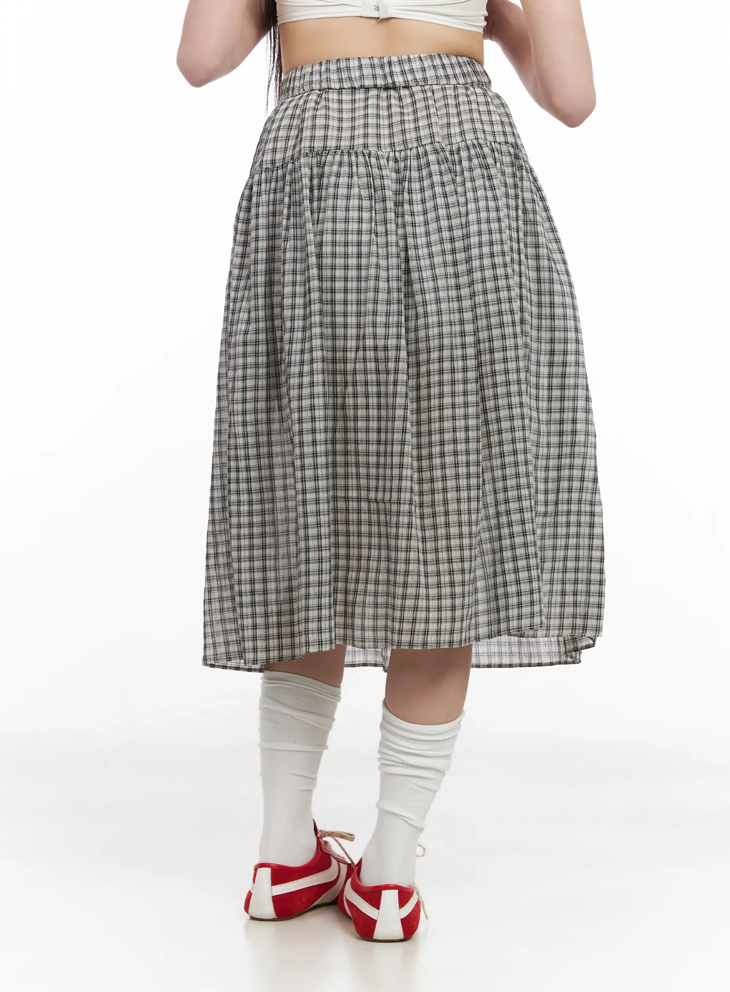 Vintage Plaid Midi Skirt CM513 - Image 4