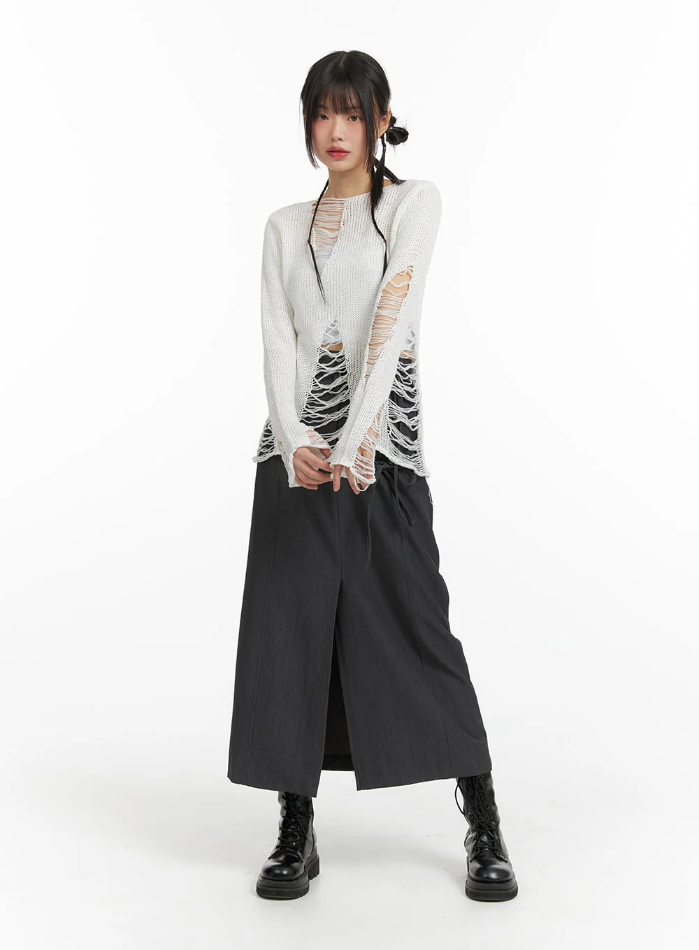Vintage Ripped Oversized Sweater CF420 - Image 2