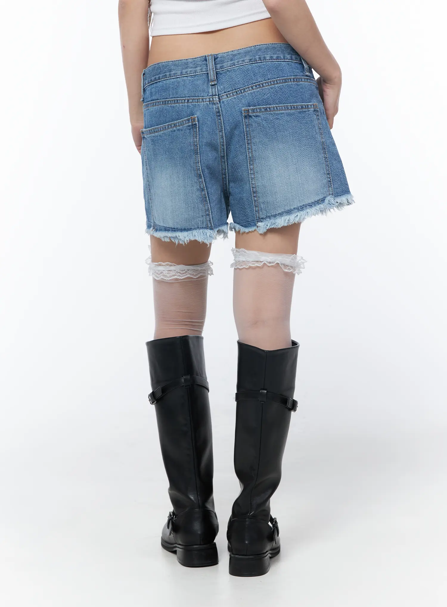 Vintage Style Denim Shorts CY529 - Image 4