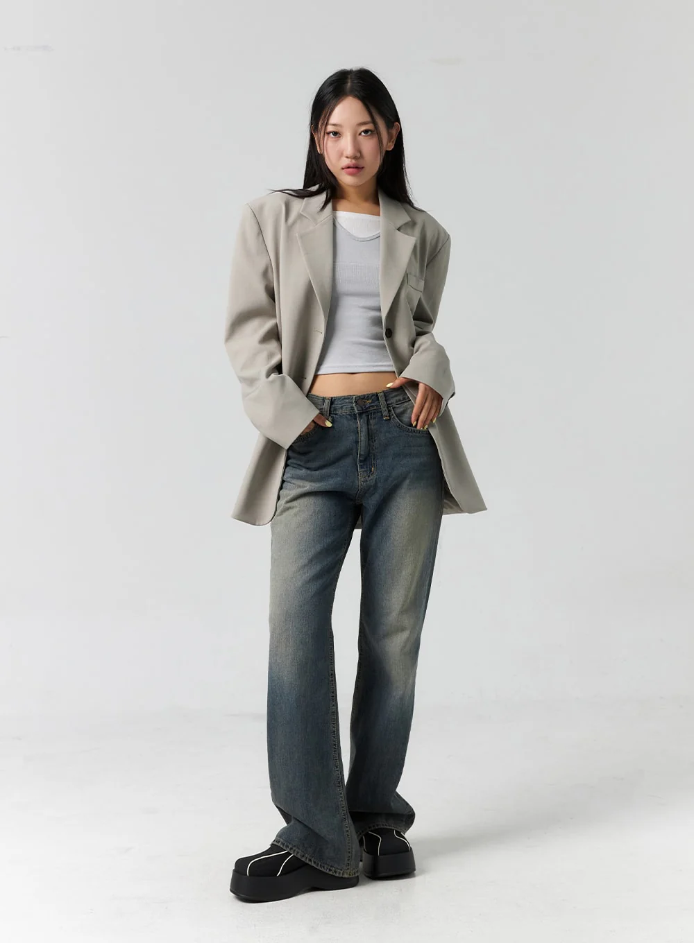 Vintage Wash Bootcut Jeans CS305 - Image 8