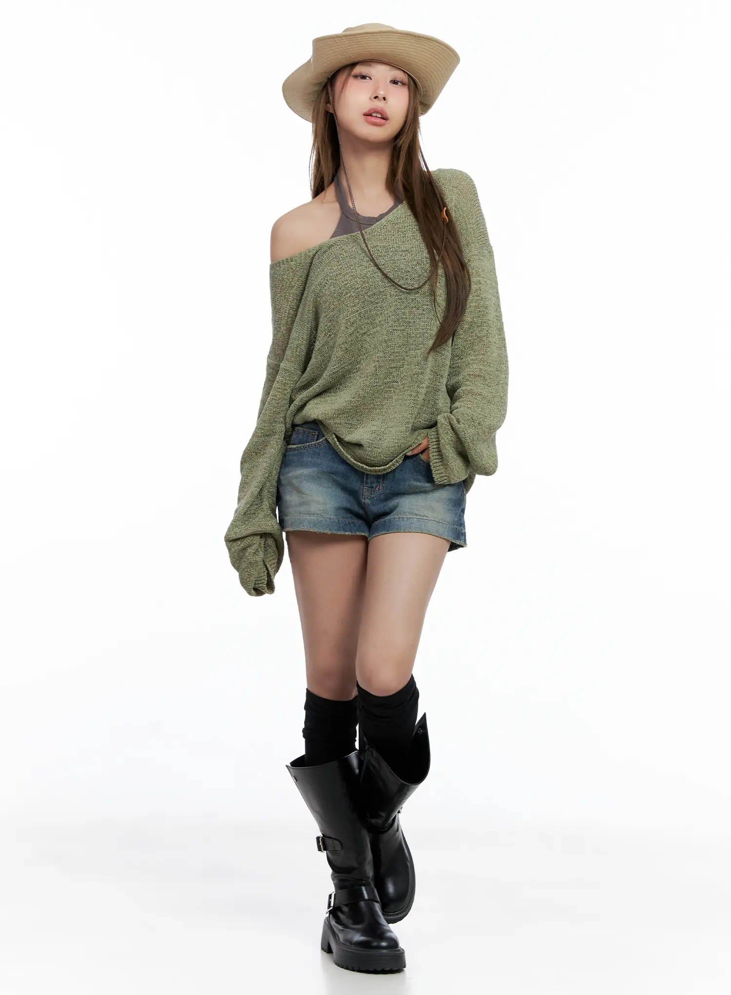 Vintage Washed Denim Shorts CL511 - Image 2