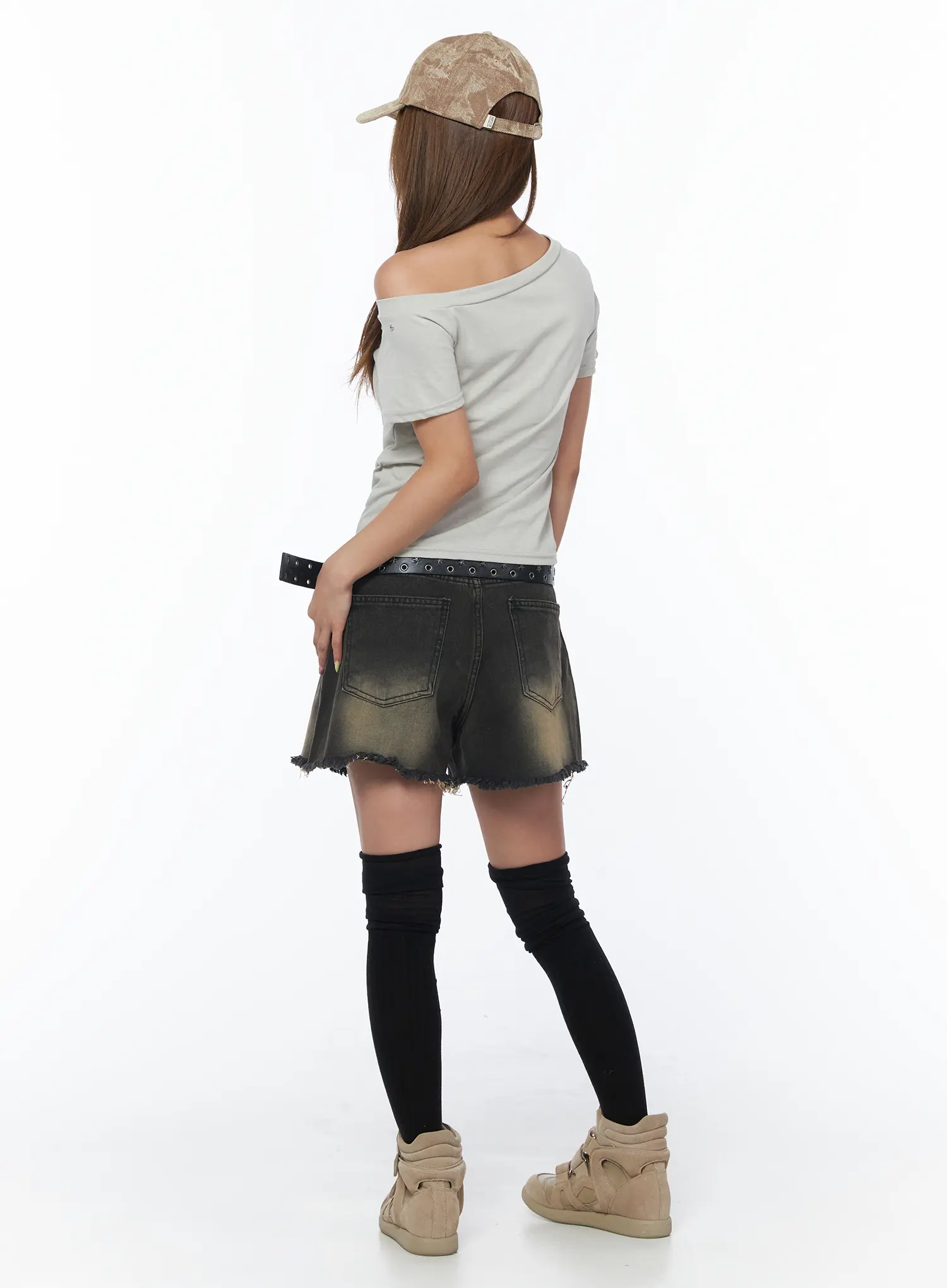 Vintage Washed Denim Shorts CU501 - Image 8