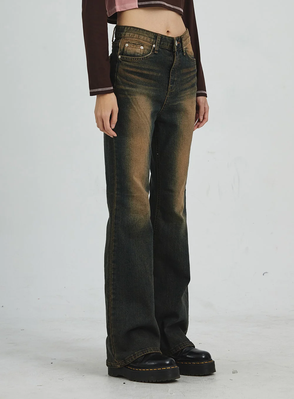 Vintage Washing Bootcut Jeans CD02 - Image 9