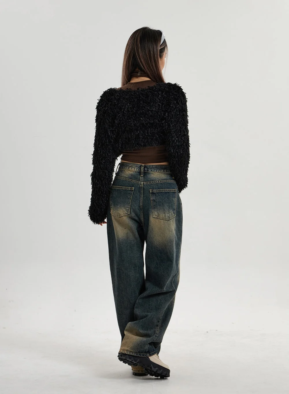Vintage Washing Wide Leg Denim Pants CN14 - Image 12