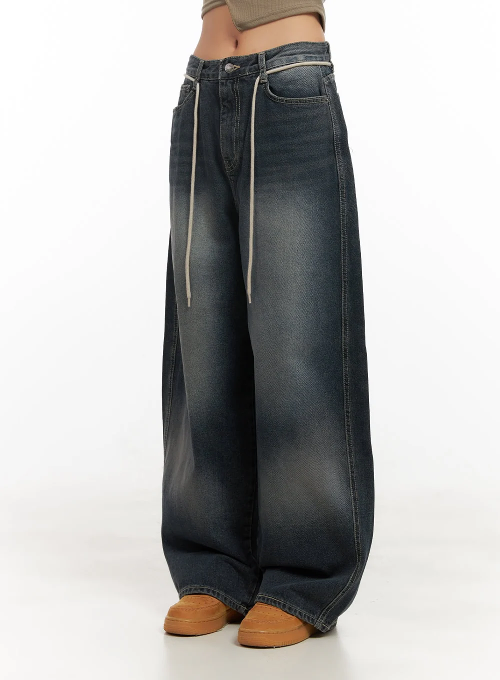 Vivian Washed Cotton Baggy Jeans CD409 - Image 8