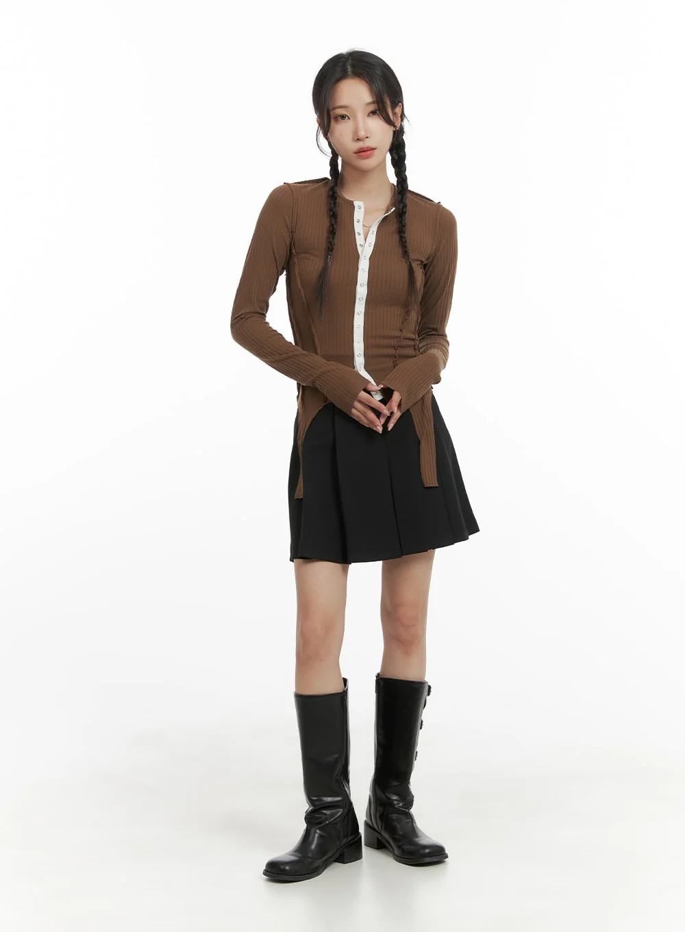 Waist Banding Pleated Mini Skirt CM427 - Image 2