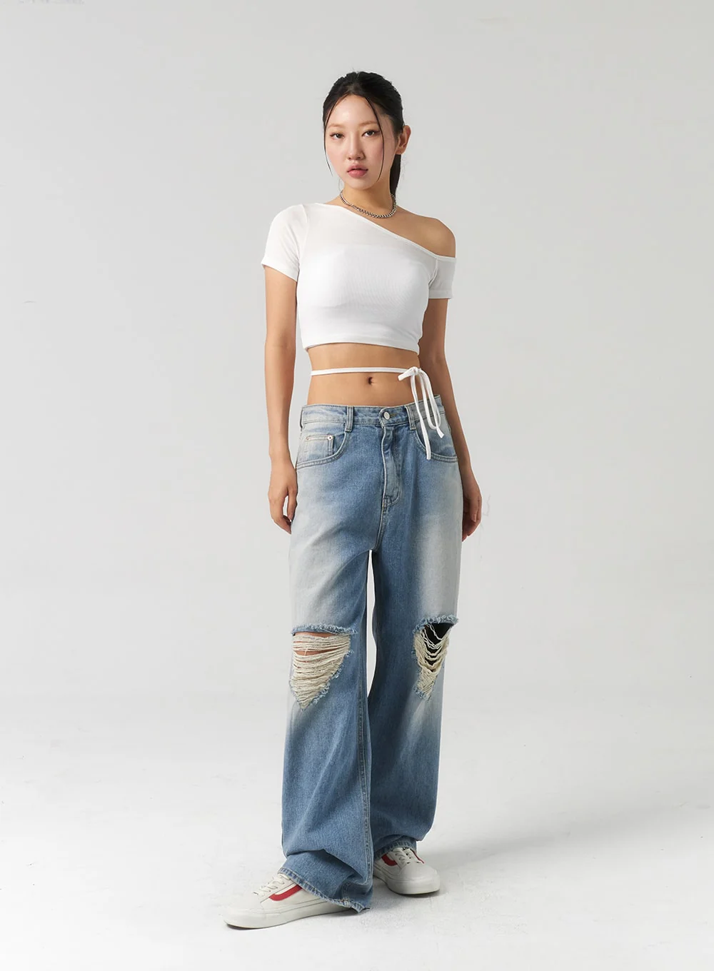 Waist Strap Cropped Tee CU326 - Image 10
