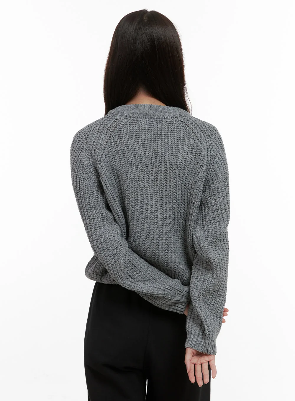 Warm Knit Zip-Up Cardigan OS416 - Image 7