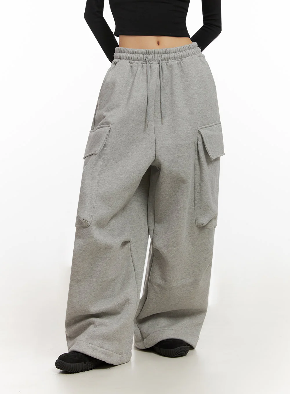 Warm Wide-Leg Cargo Sweatpants ID431 - Image 2