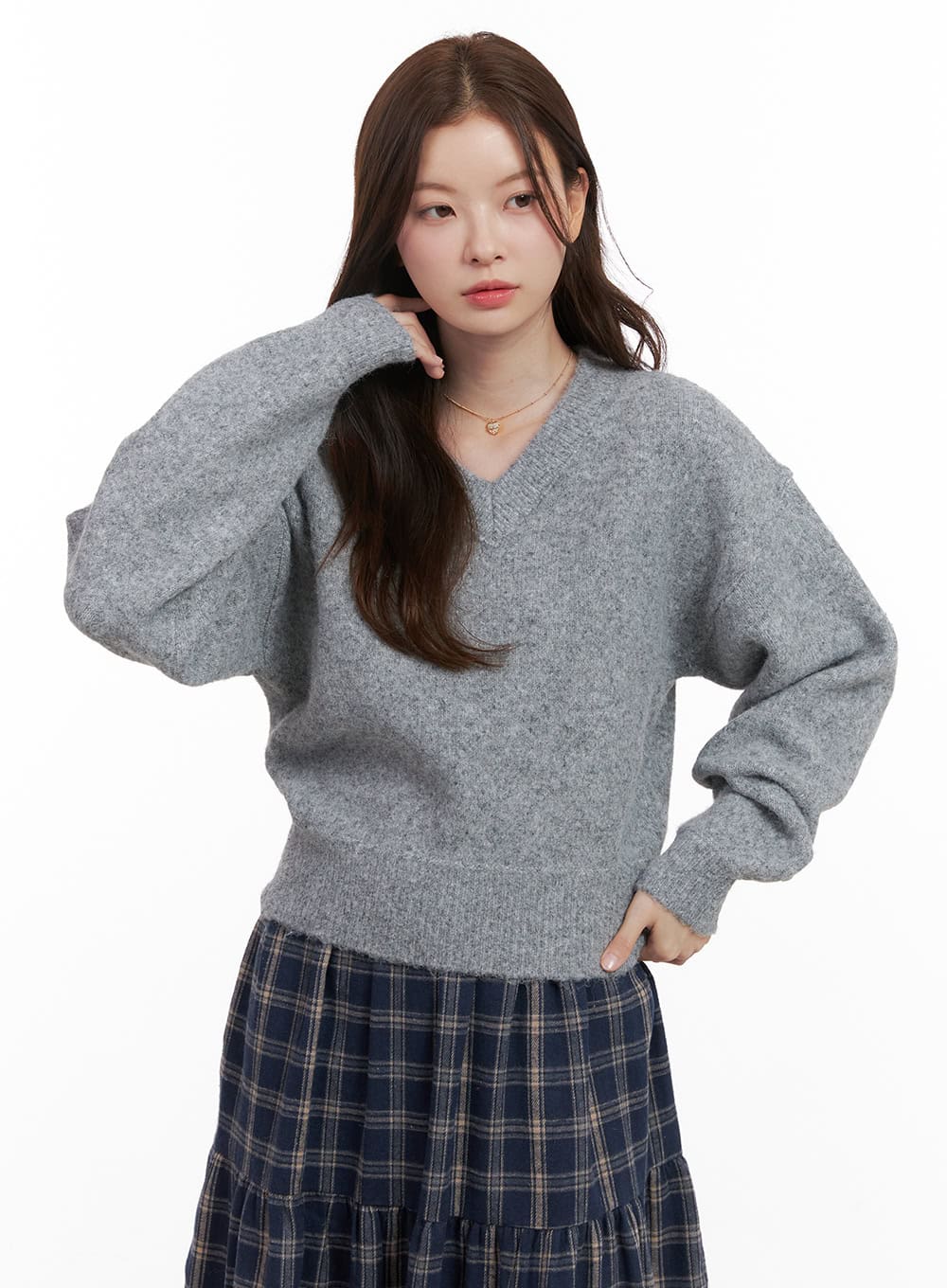 WarmWool Solid V-Neck Sweater OD403 - Image 8