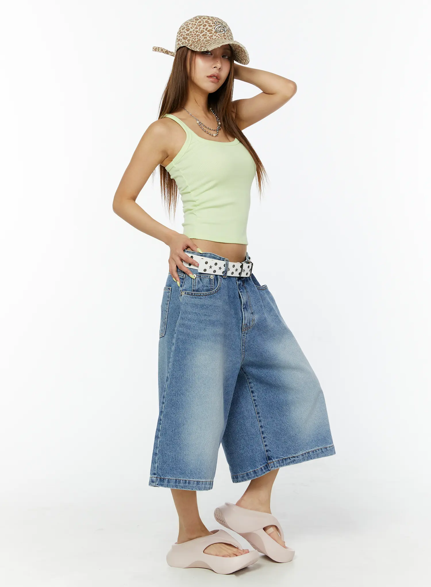 Washed Denim Bermuda Shorts CY521 - Image 4