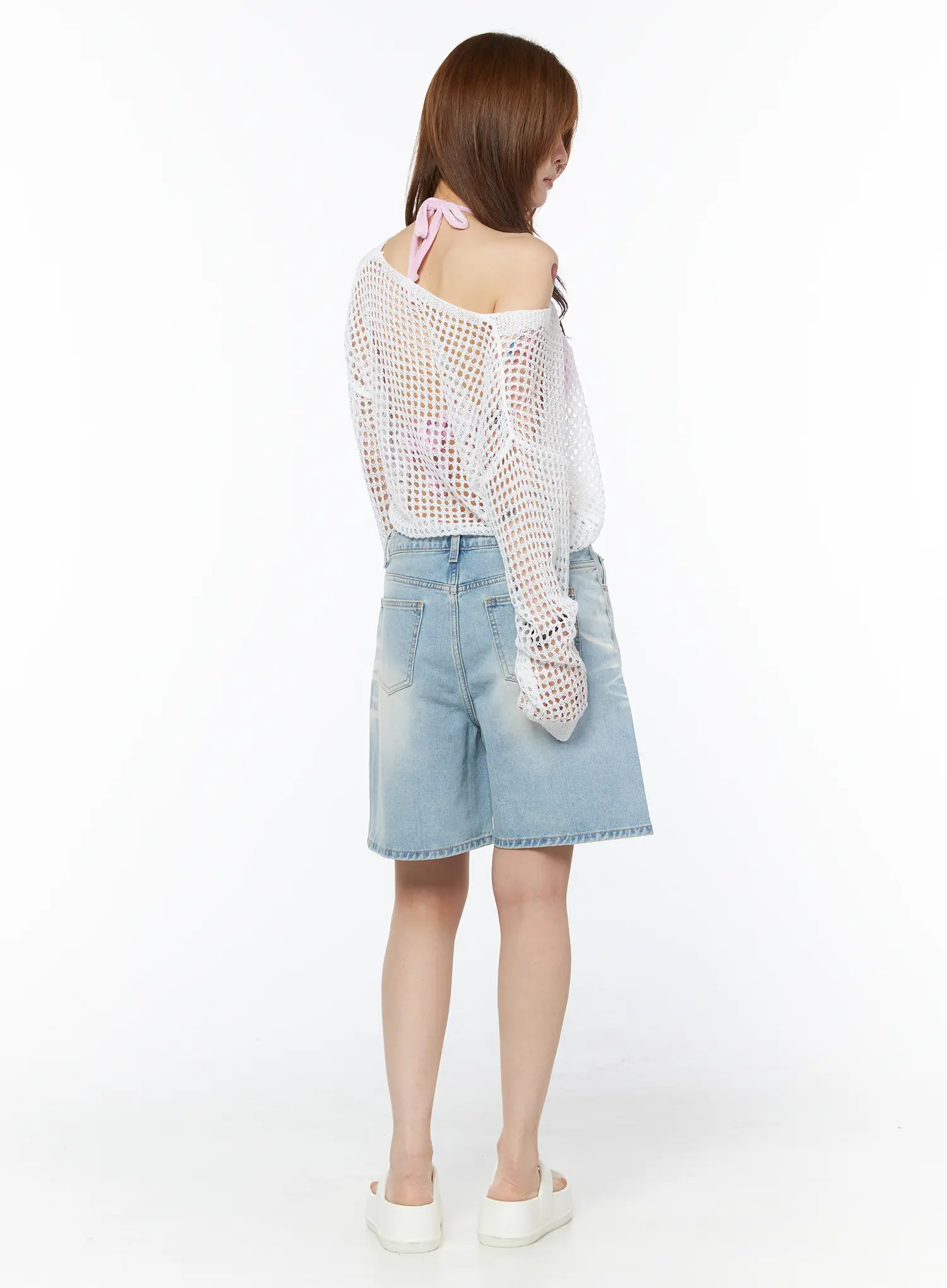 Washed Denim Bermuda Shorts CY528 - Image 7