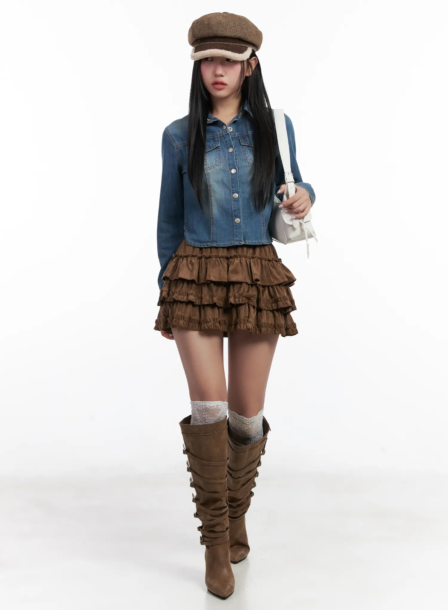 Washed Denim Long Sleeve Shirt CN528 - Image 2