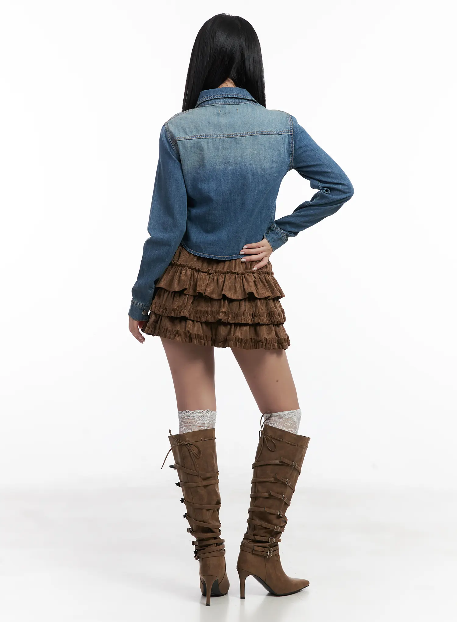 Washed Denim Long Sleeve Shirt CN528 - Image 7
