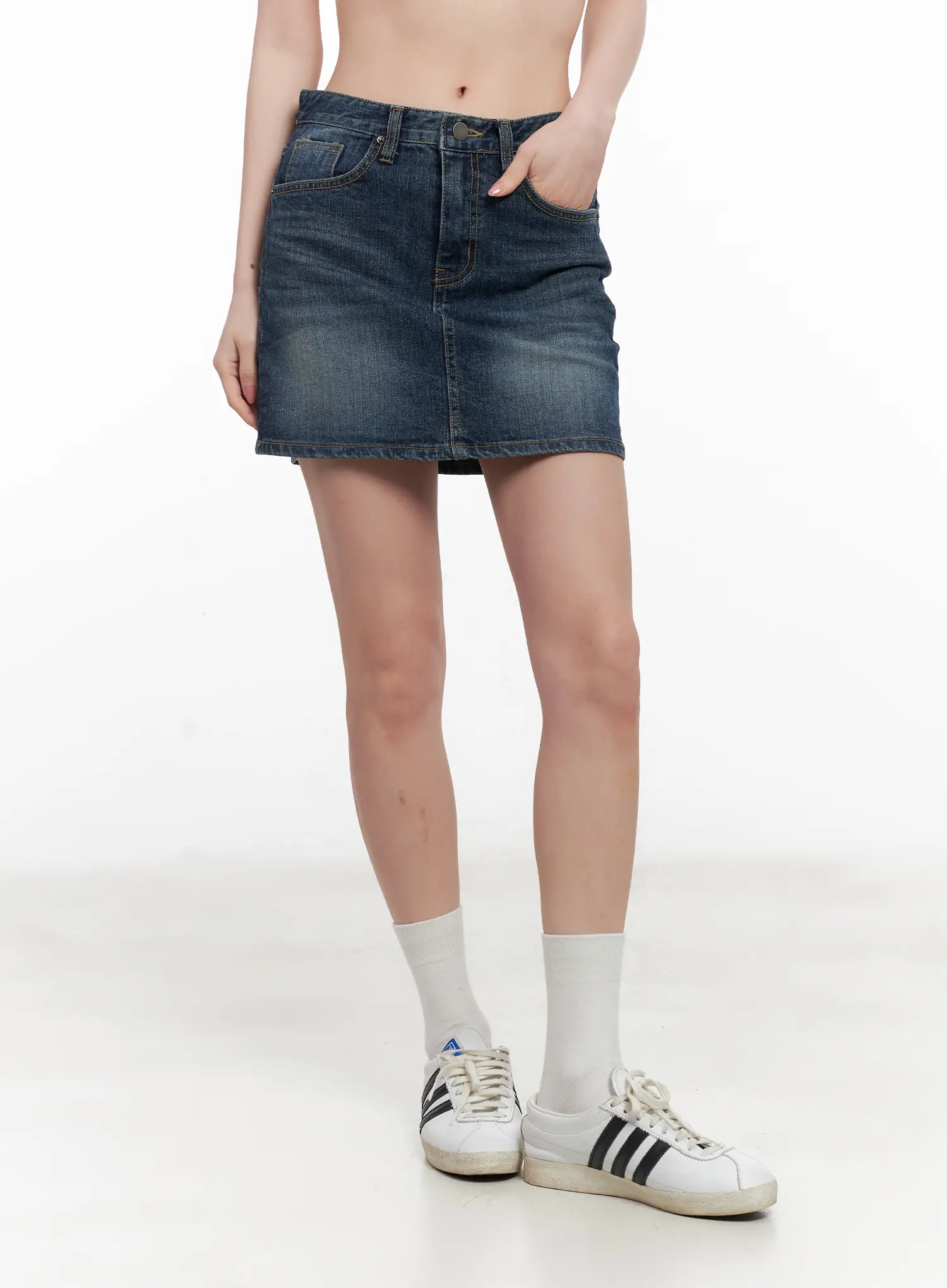 Washed Denim Mini Skirt CL501 - Image 11