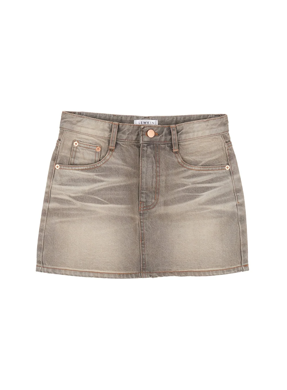 Washed Denim Mini Skirt IM528 - Image 14