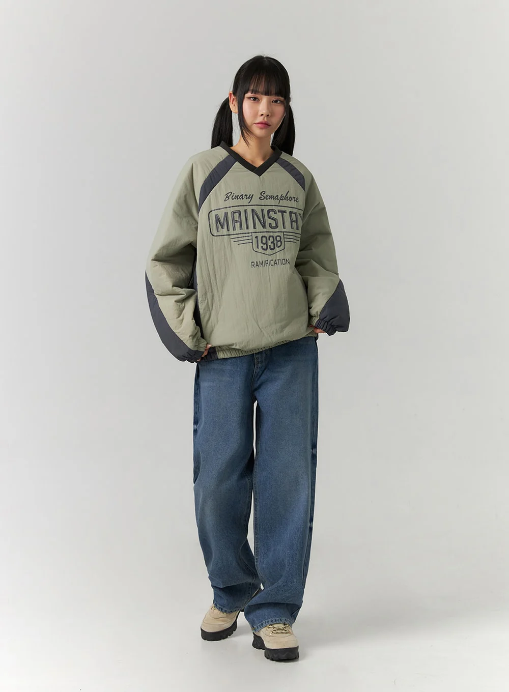 Washed Denim Wide Leg Jeans CD308 - Image 2