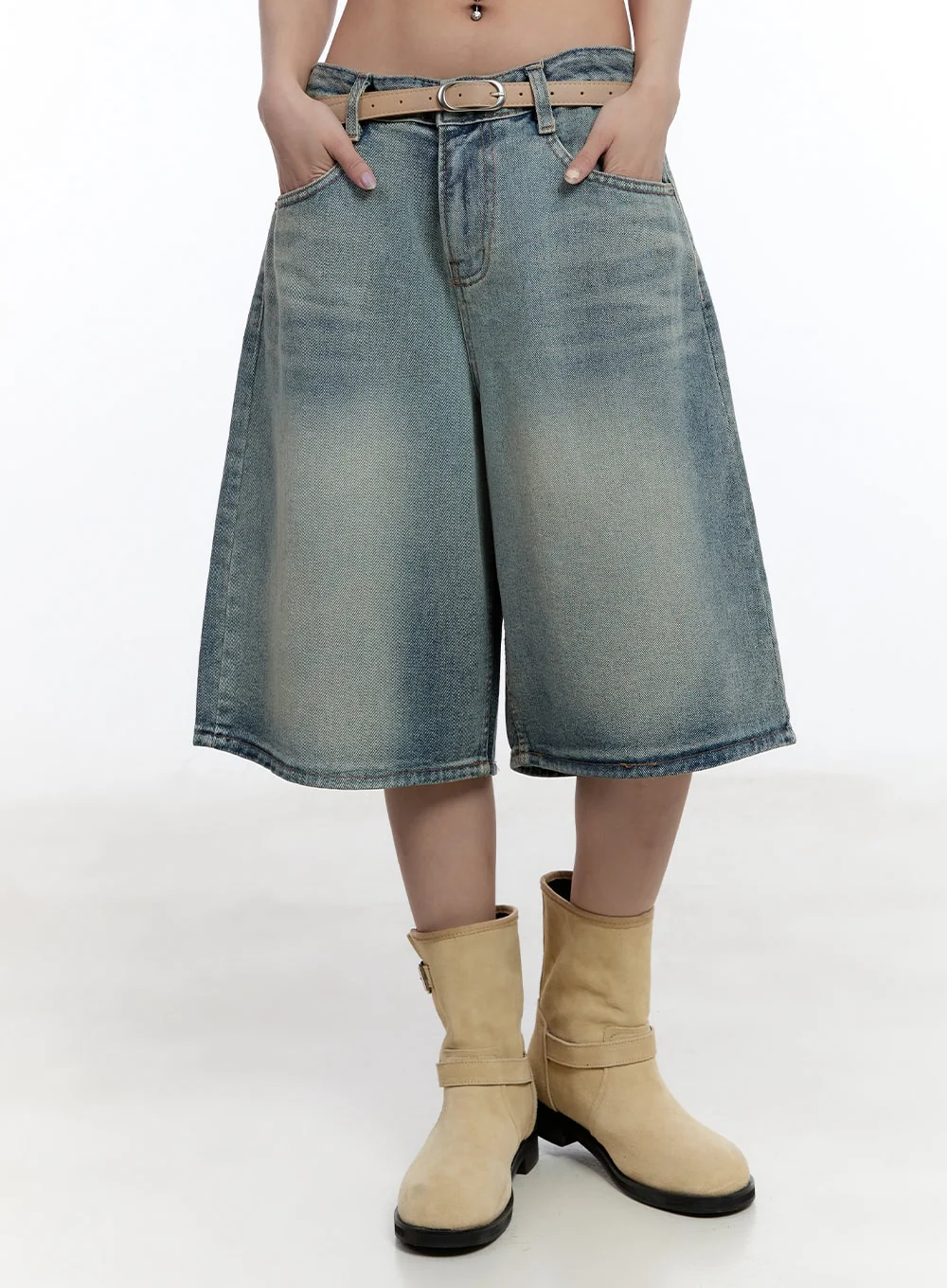 Washed Midi Baggy Jorts CY530