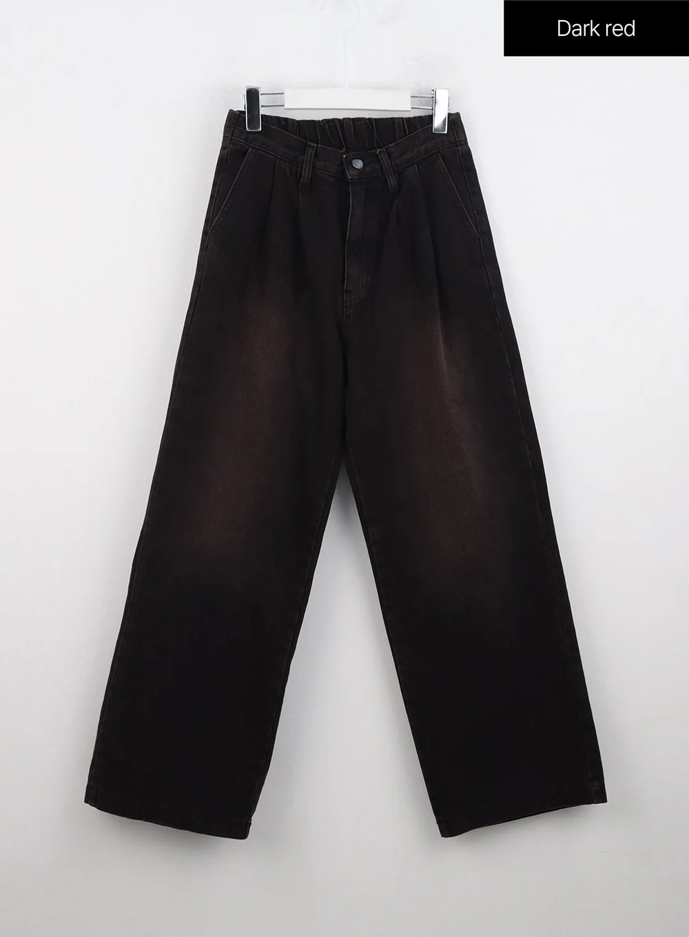 Washed Pintuck Wide Leg Jeans IN322 - Image 9