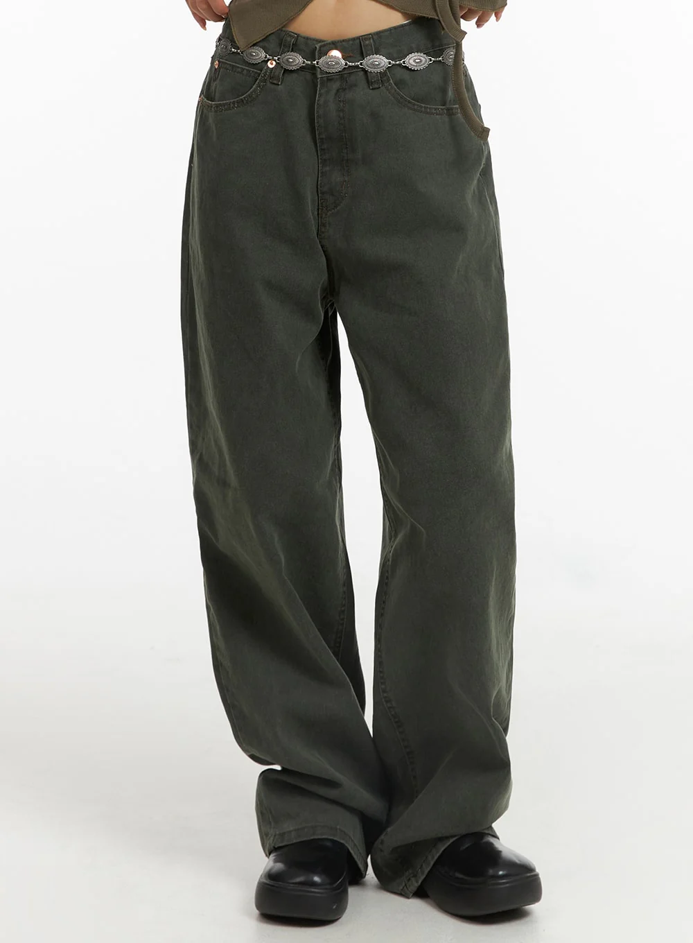Washed Wide Fit Pants CJ416 - Image 3