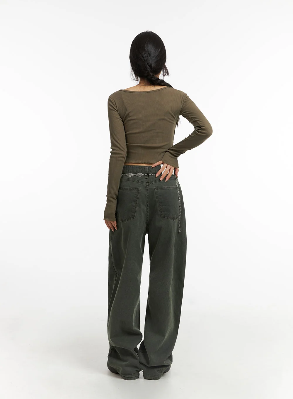 Washed Wide Fit Pants CJ416 - Image 6