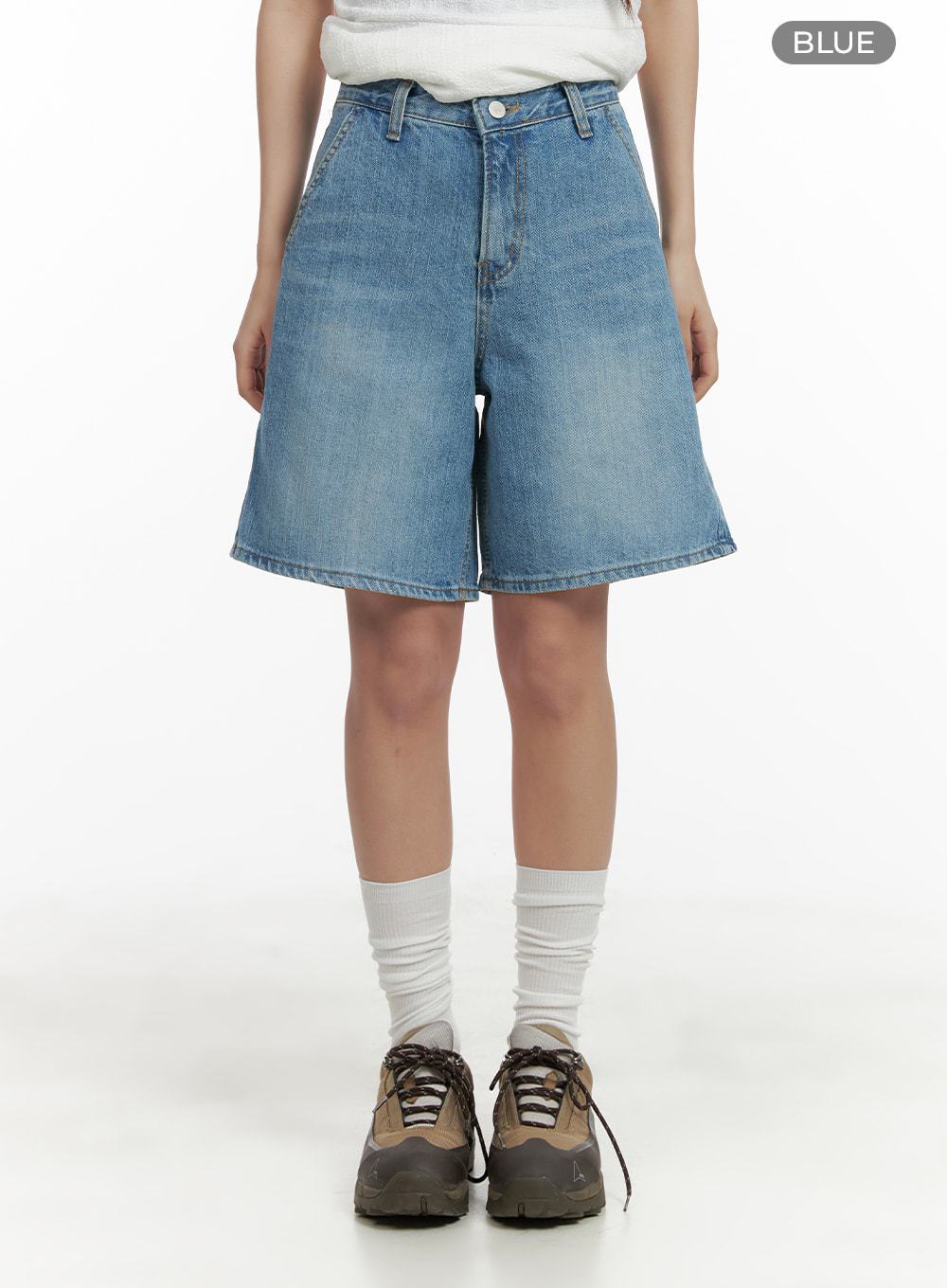 Washed Wide Leg Jorts CA409 - Image 7