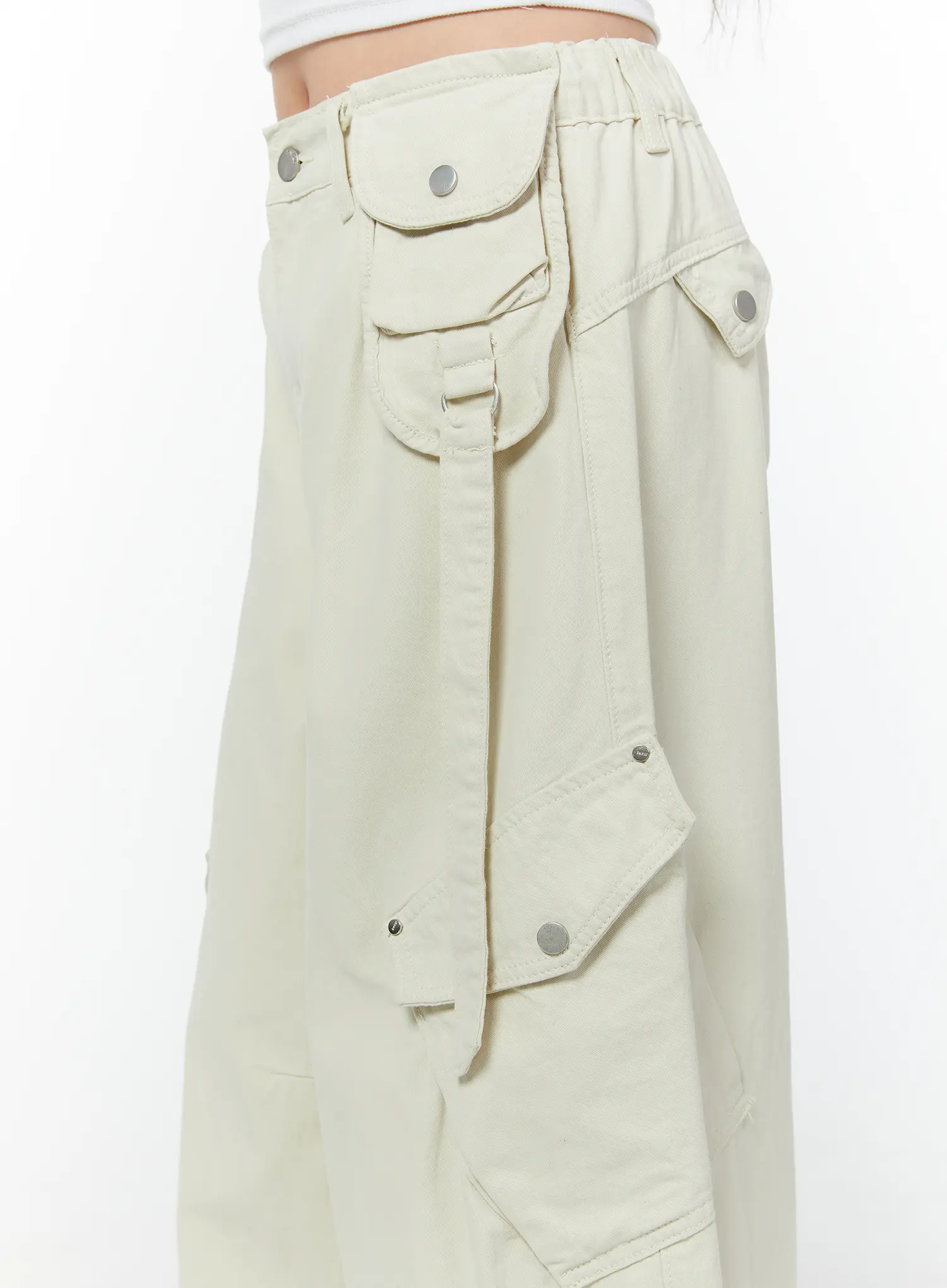 Wide Leg Cargo Cotton Pants CY518 - Image 10