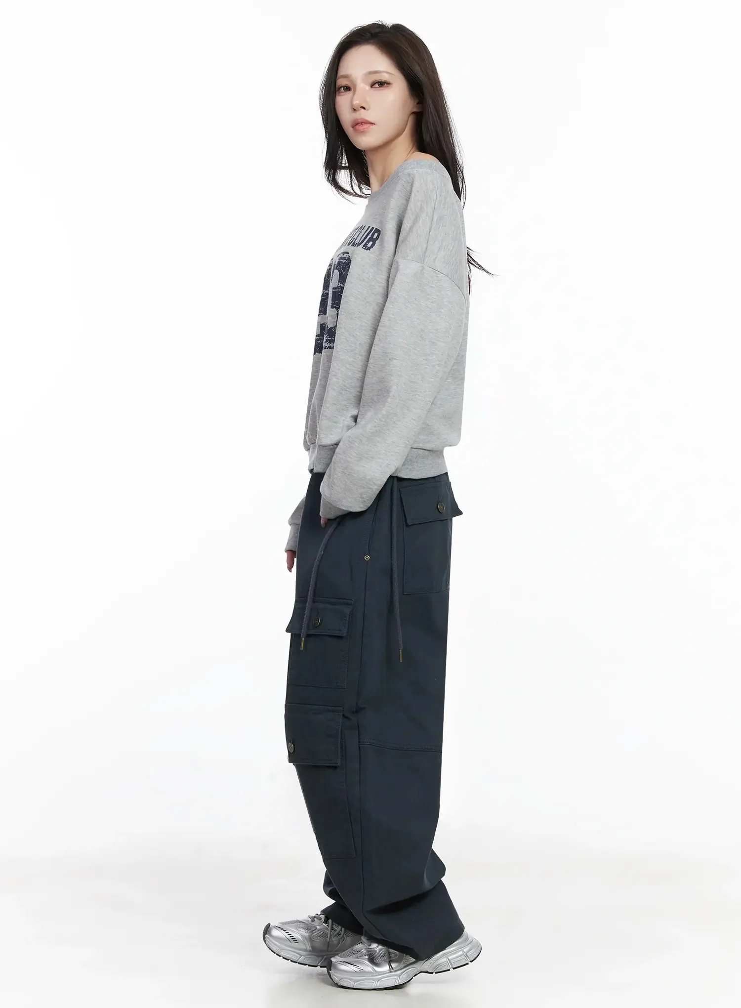 Wide Leg Cargo Pants IJ528 - Image 7