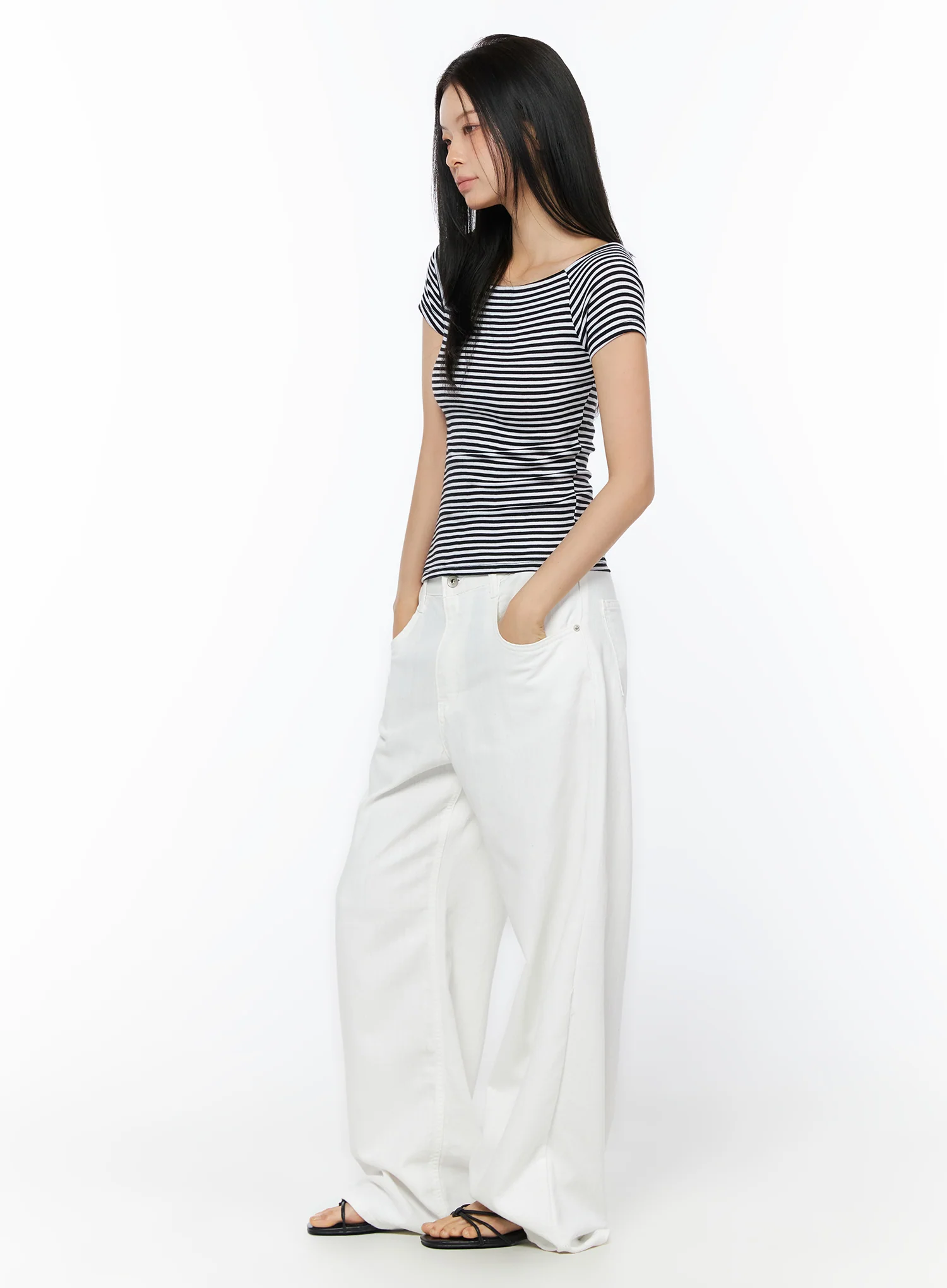 Wide Leg Cotton Pants IU516 - Image 10