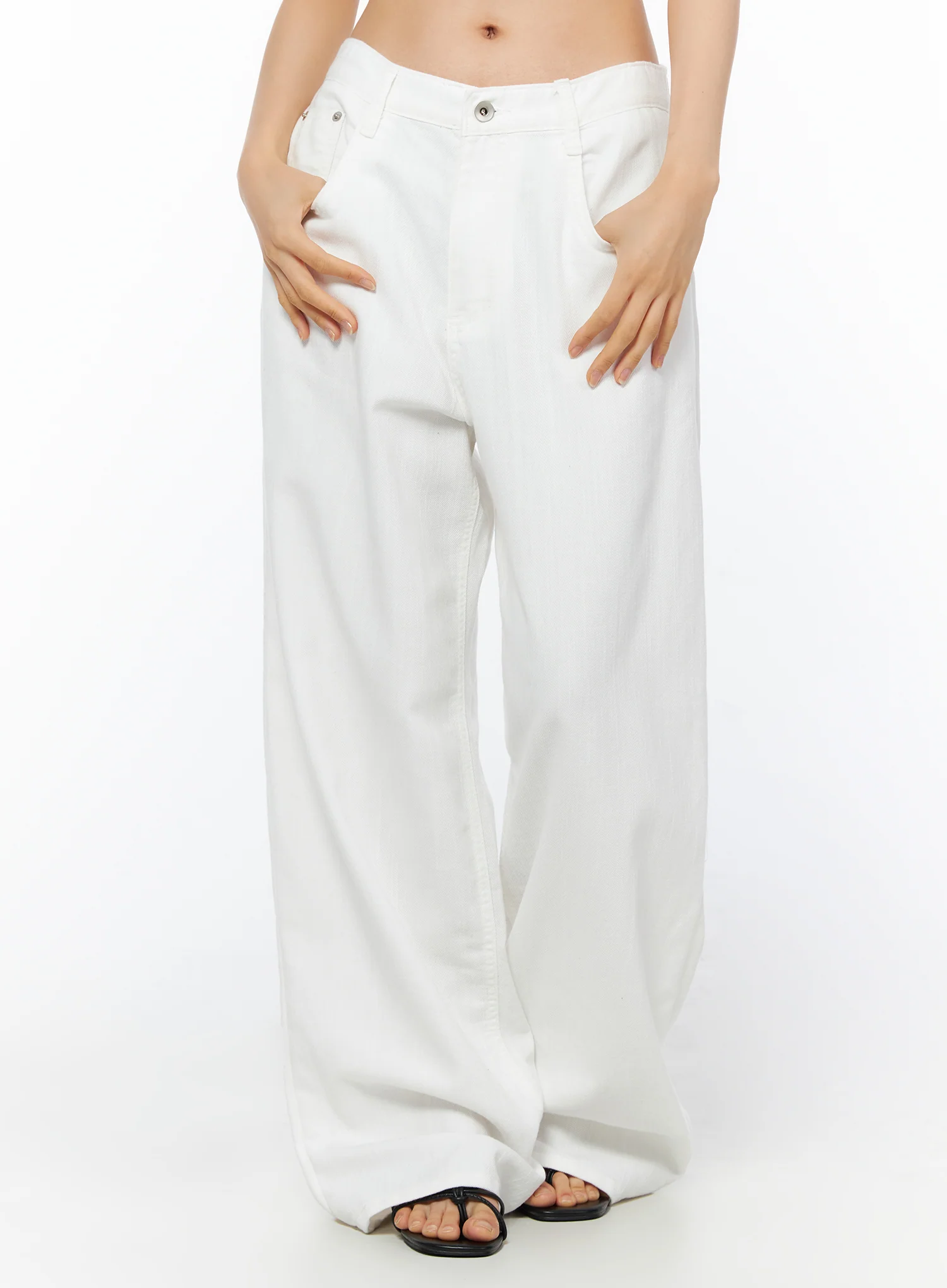 Wide Leg Cotton Pants IU516 - Image 3