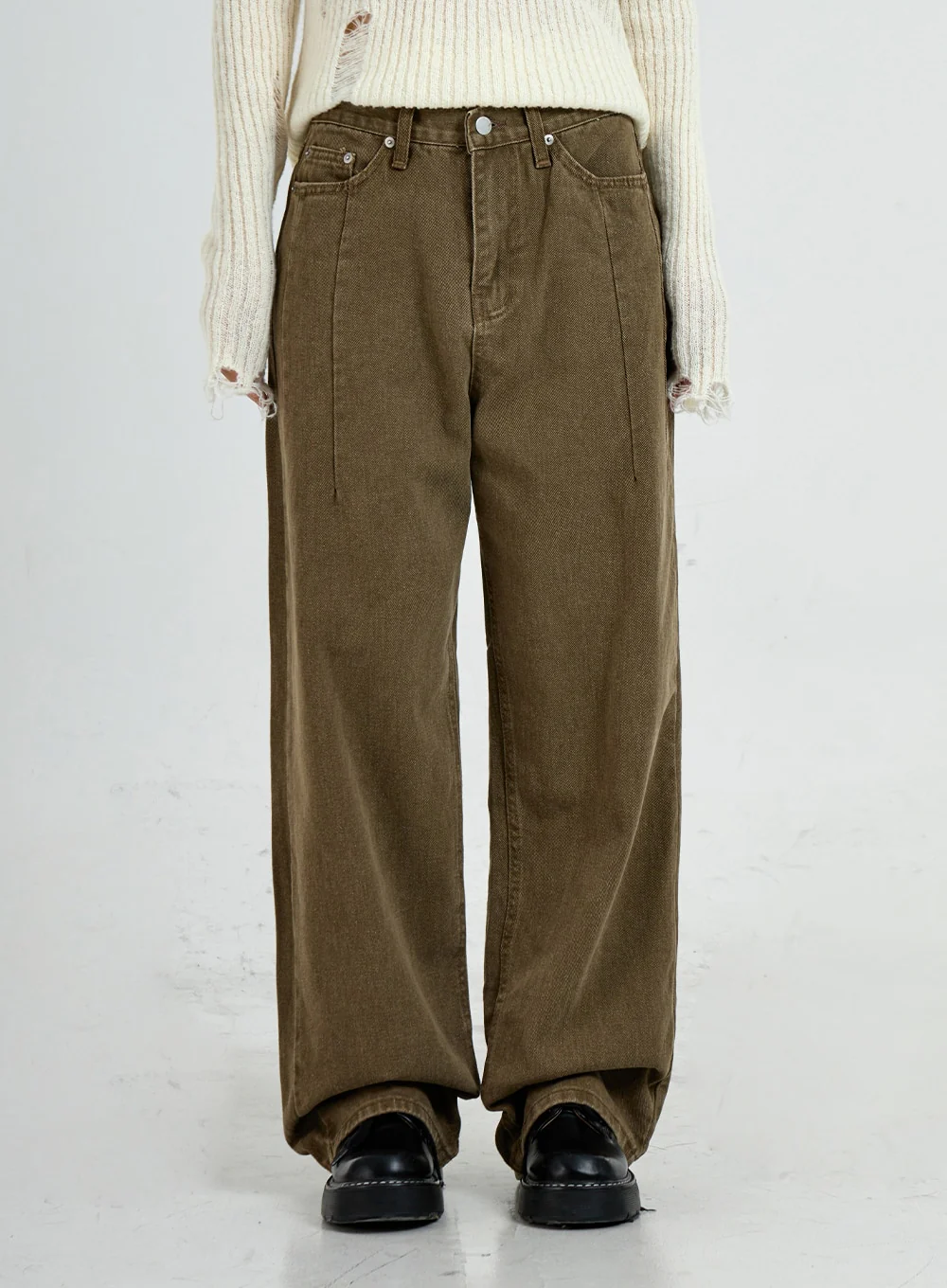 Wide Leg Cotton Pants Unisex CO13 - Image 11
