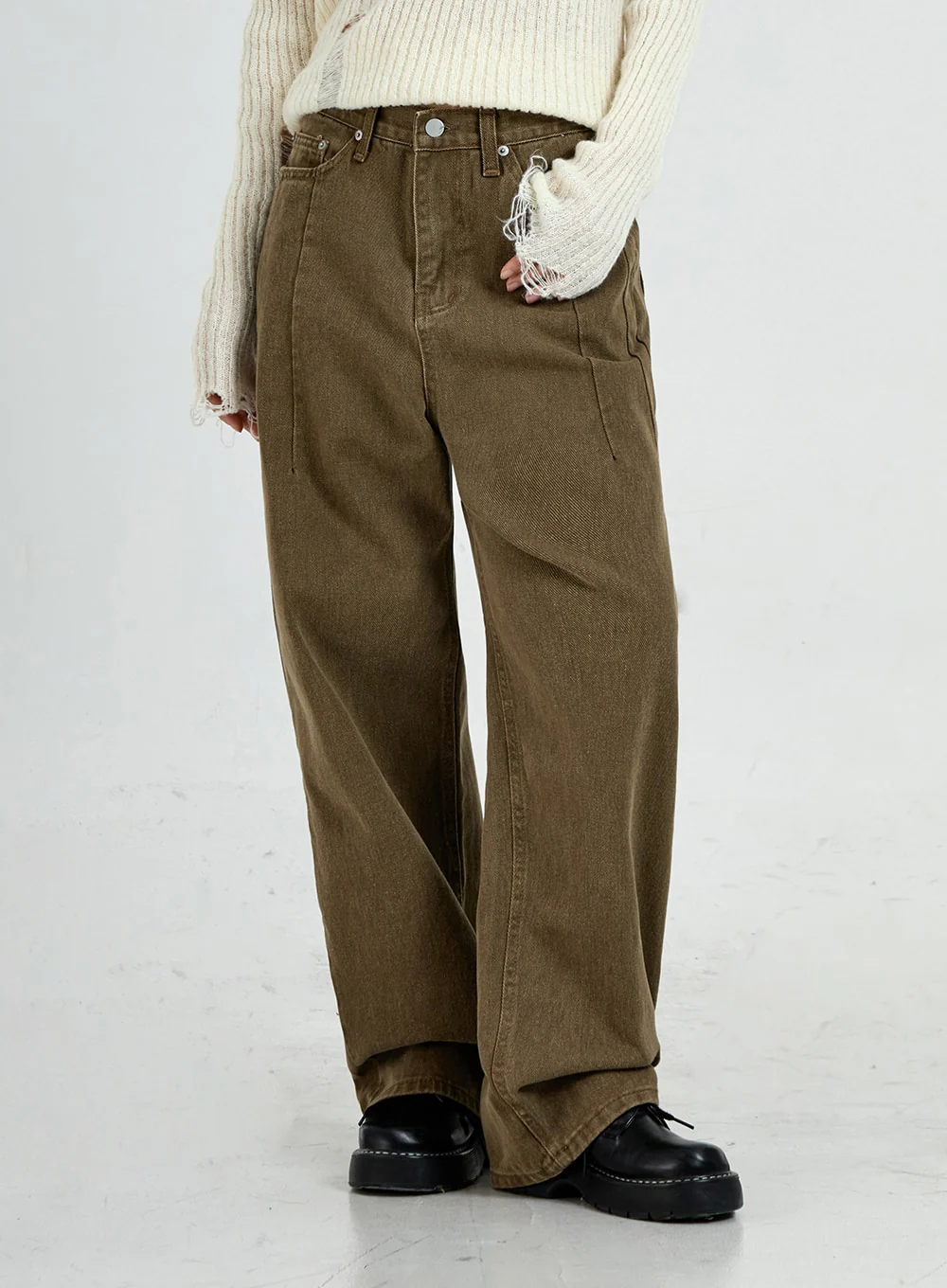 Wide Leg Cotton Pants Unisex CO13 - Image 12