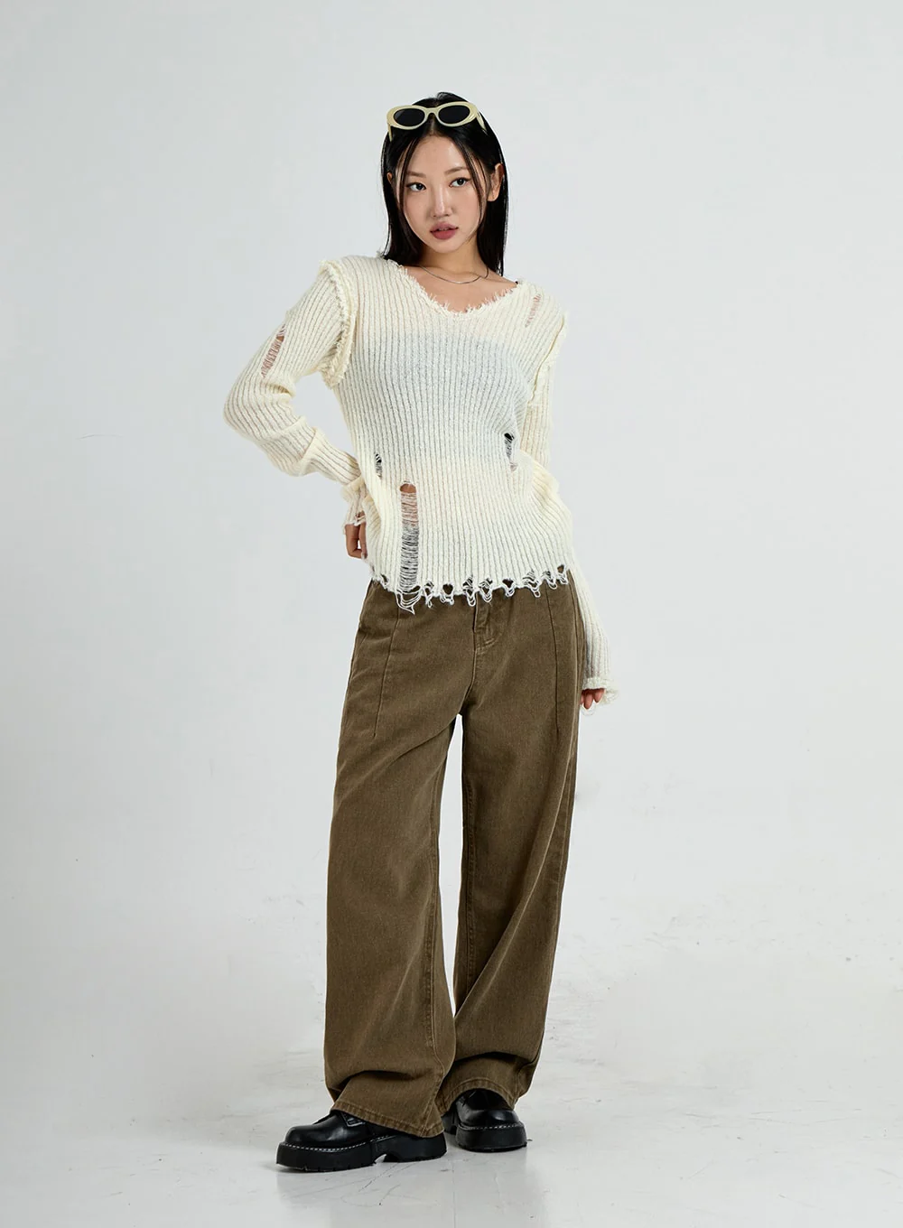 Wide Leg Cotton Pants Unisex CO13 - Image 15