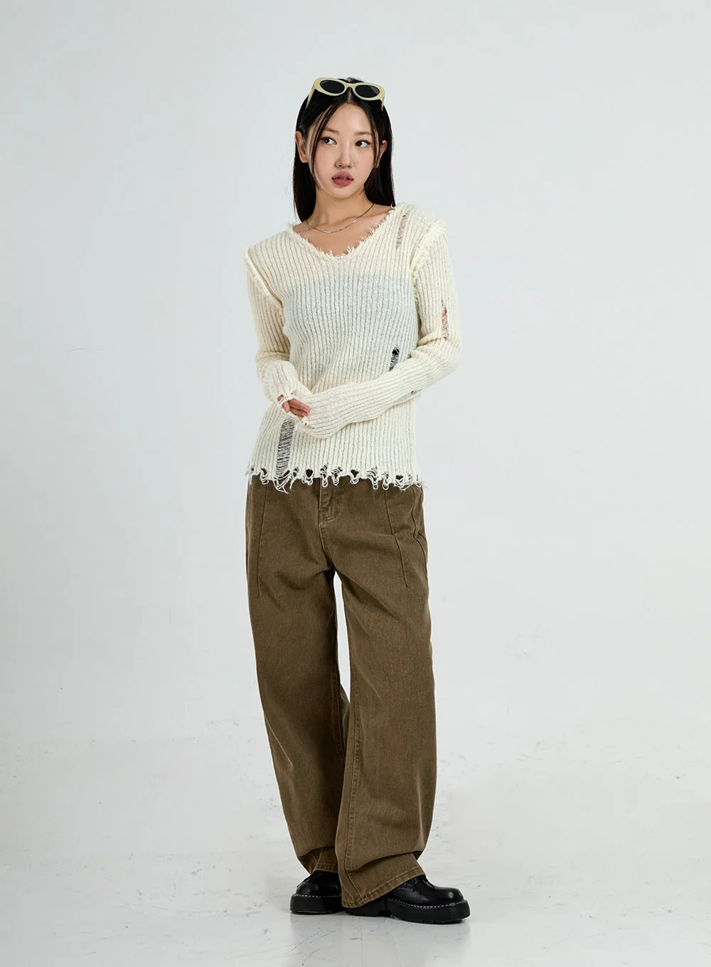 Wide Leg Cotton Pants Unisex CO13 - Image 16