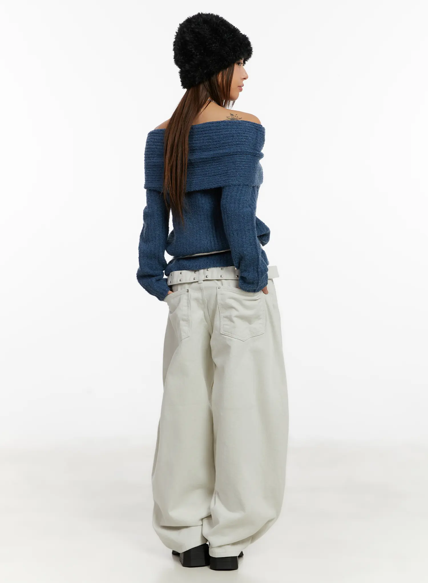 Wide Leg Cotton Pants with Belt Detail CD517