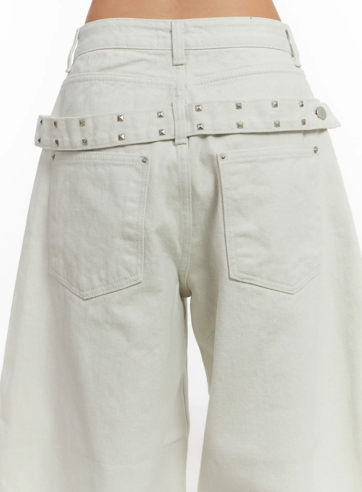 Wide Leg Cotton Pants with Belt Detail CD517 - Image 6