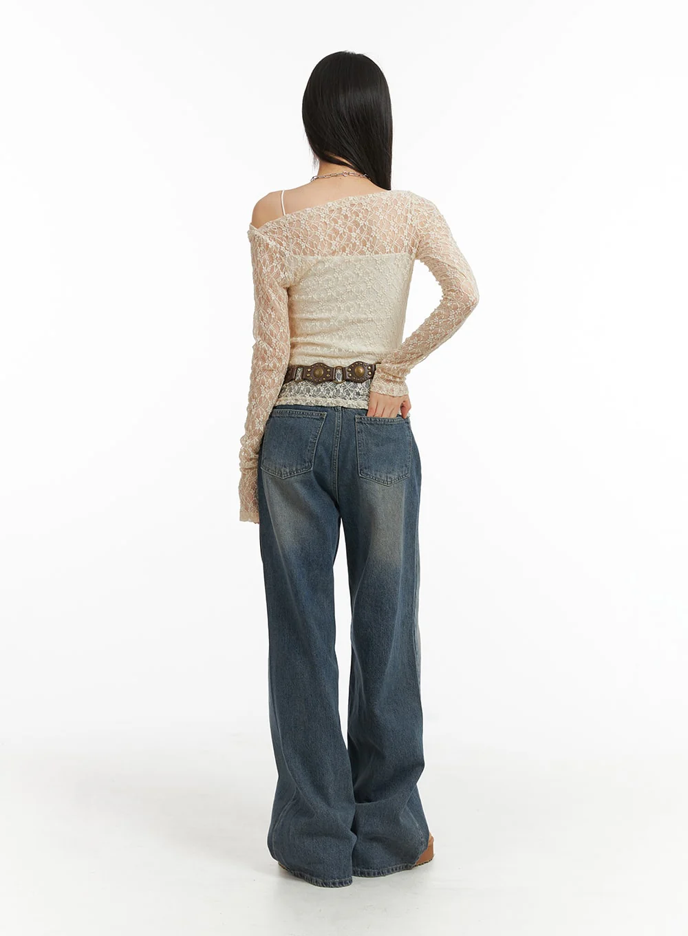 Wide Leg Denim Trousers CJ415 - Image 7