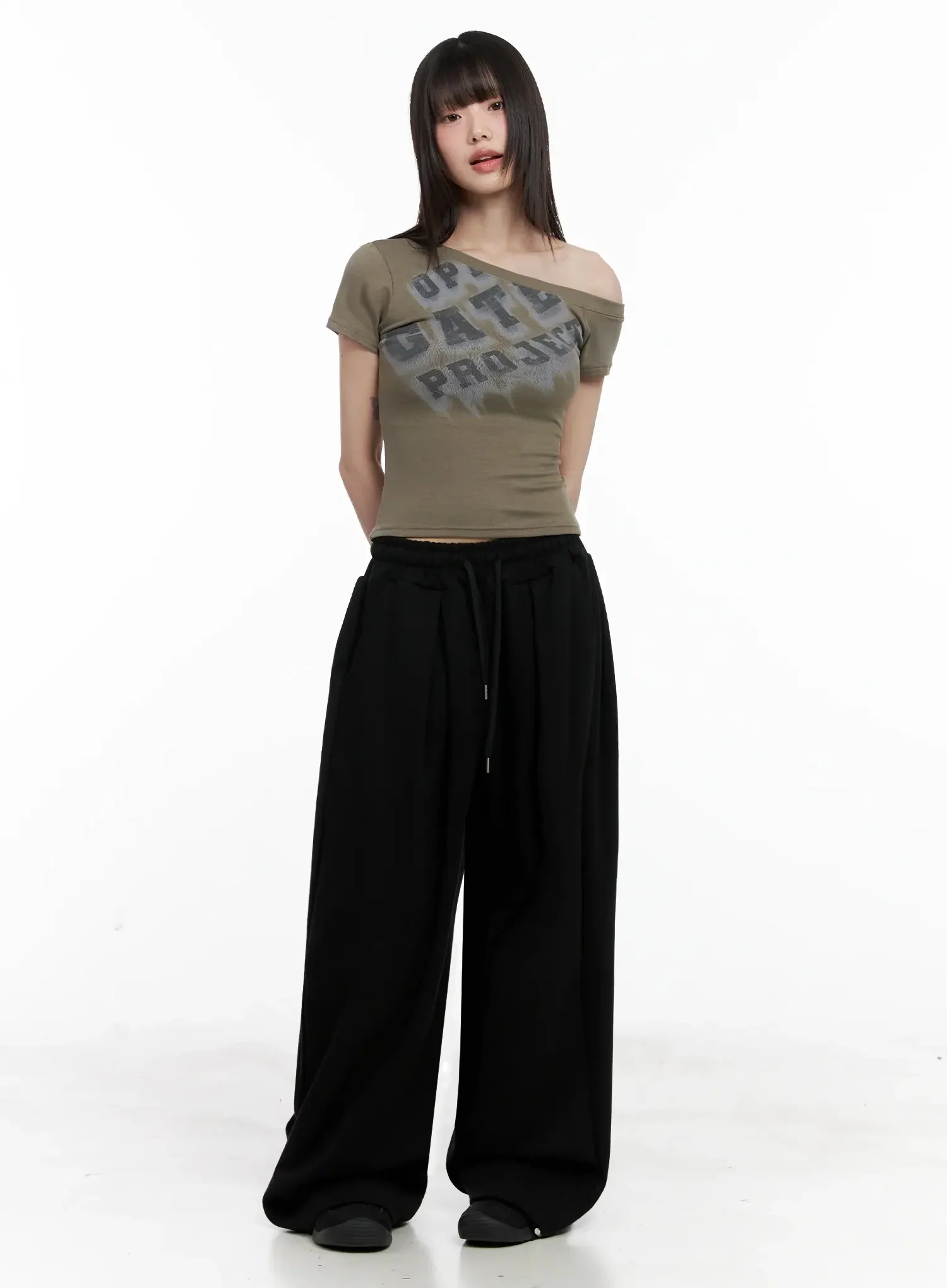 Wide-Leg Drawstring Sweatpants IL528 - Image 6