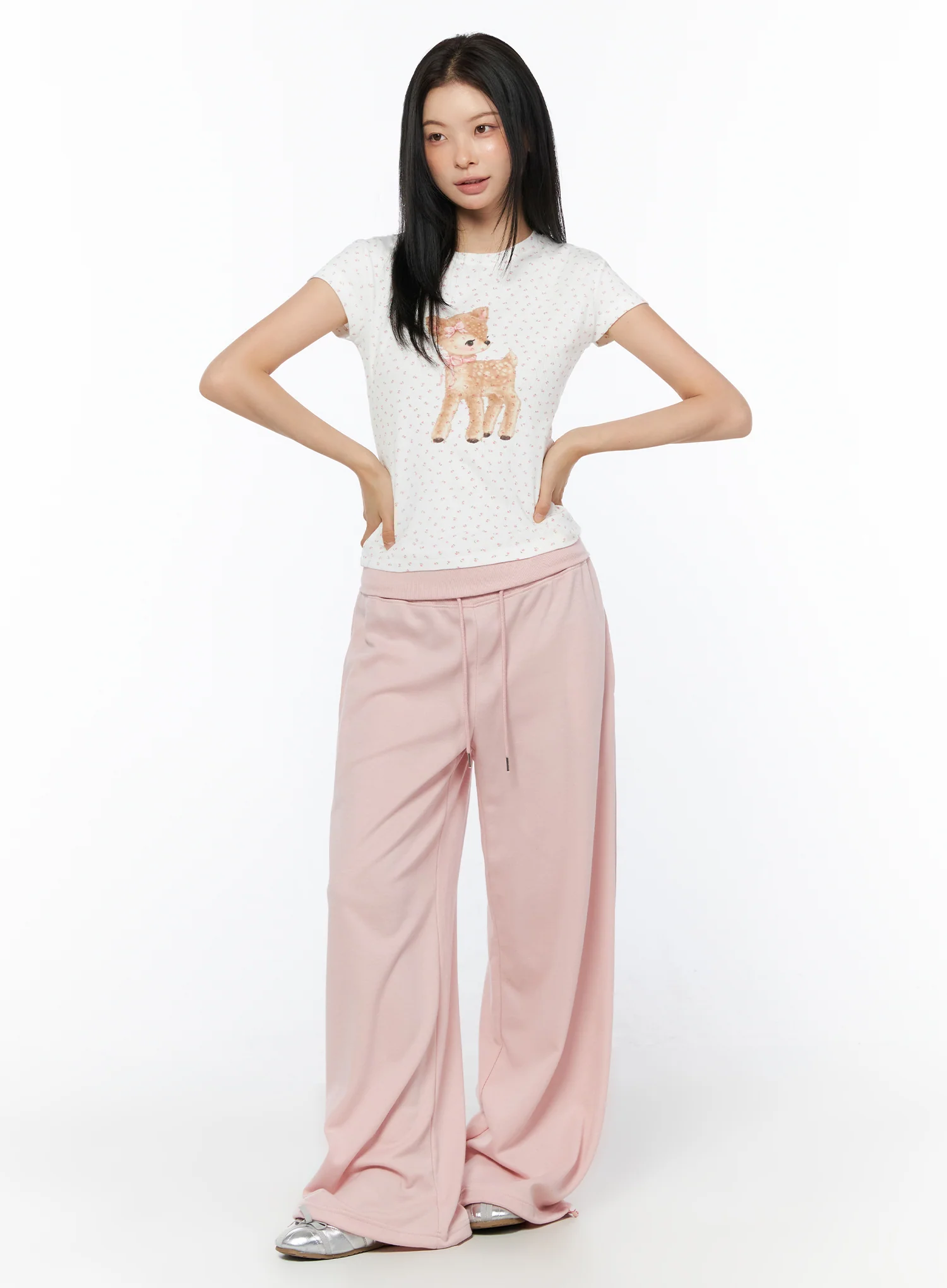Wide Leg Foldable Sweatpants IU516 - Image 9