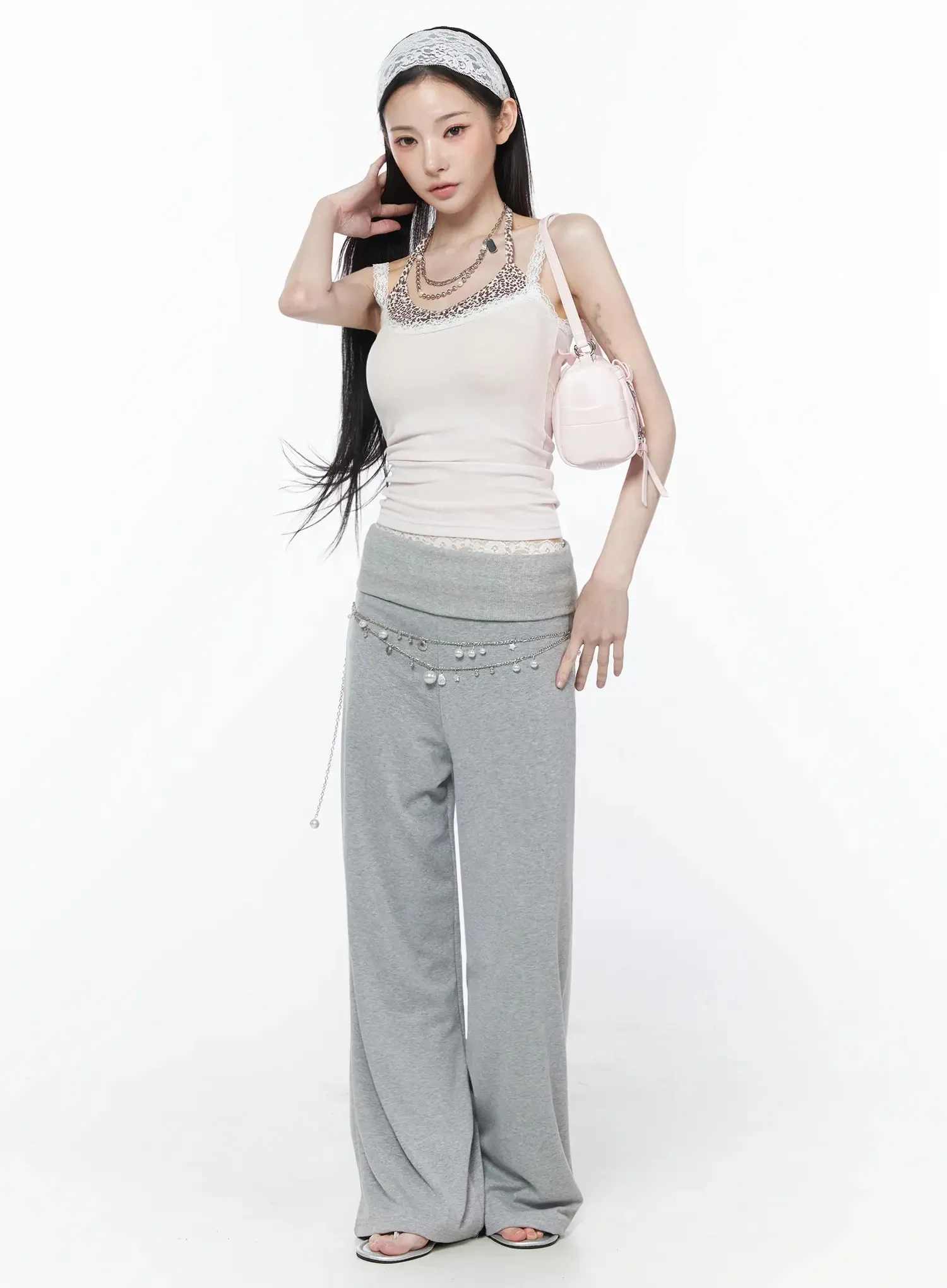 Wide-Leg Foldover Sweatpants IU512 - Image 13