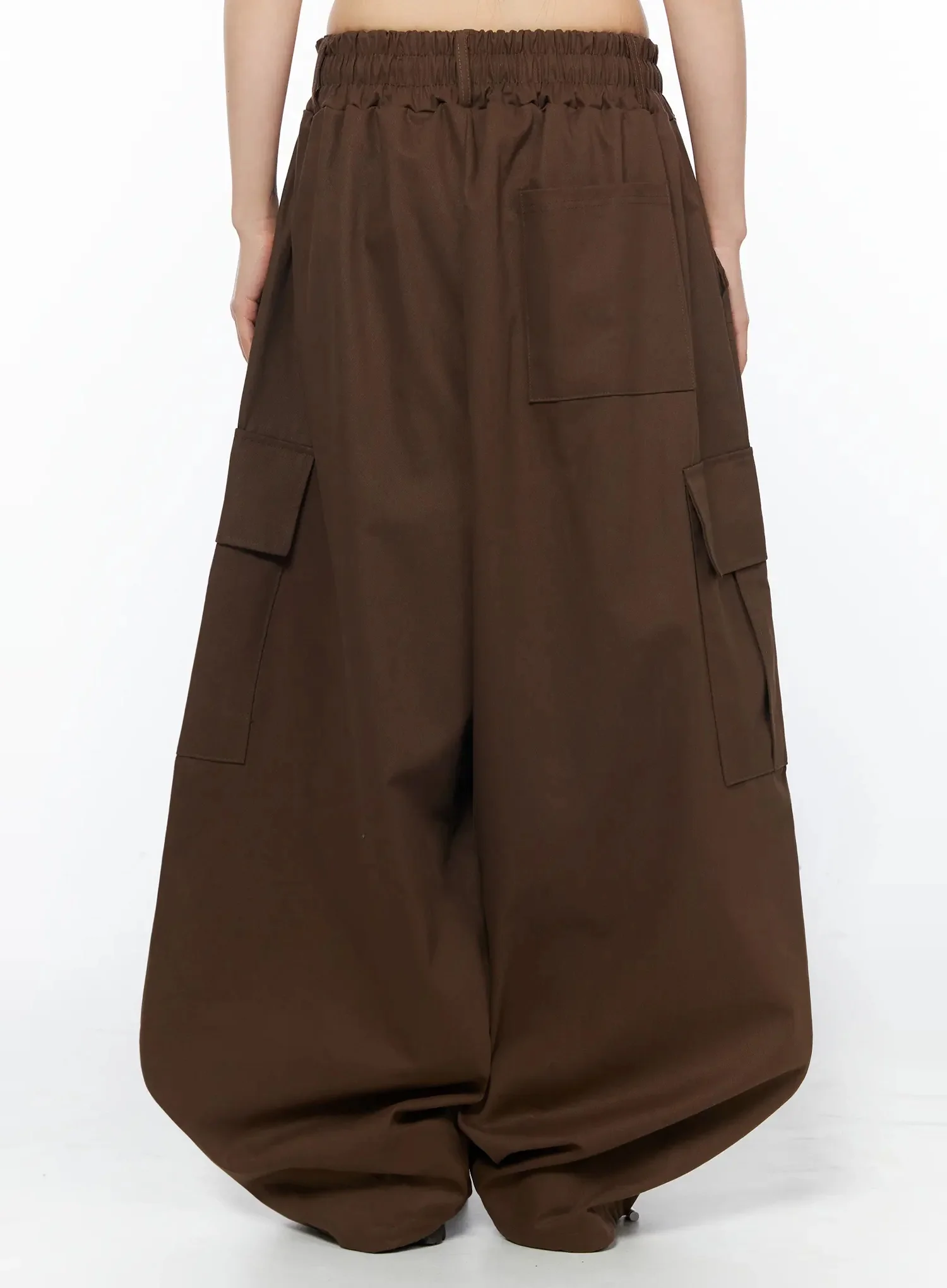 Wide Leg Parachute Cargo Pants IY526 - Image 11