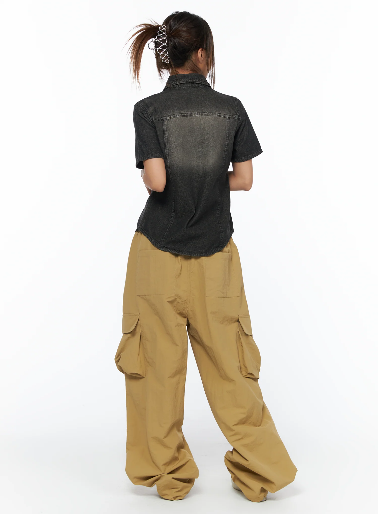 Wide Leg Parachute Style Pants CA517 - Image 7
