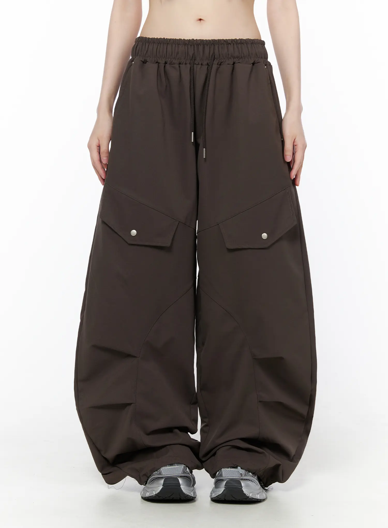 Wide Leg Pintuck Cargo Pants CU519 - Image 2