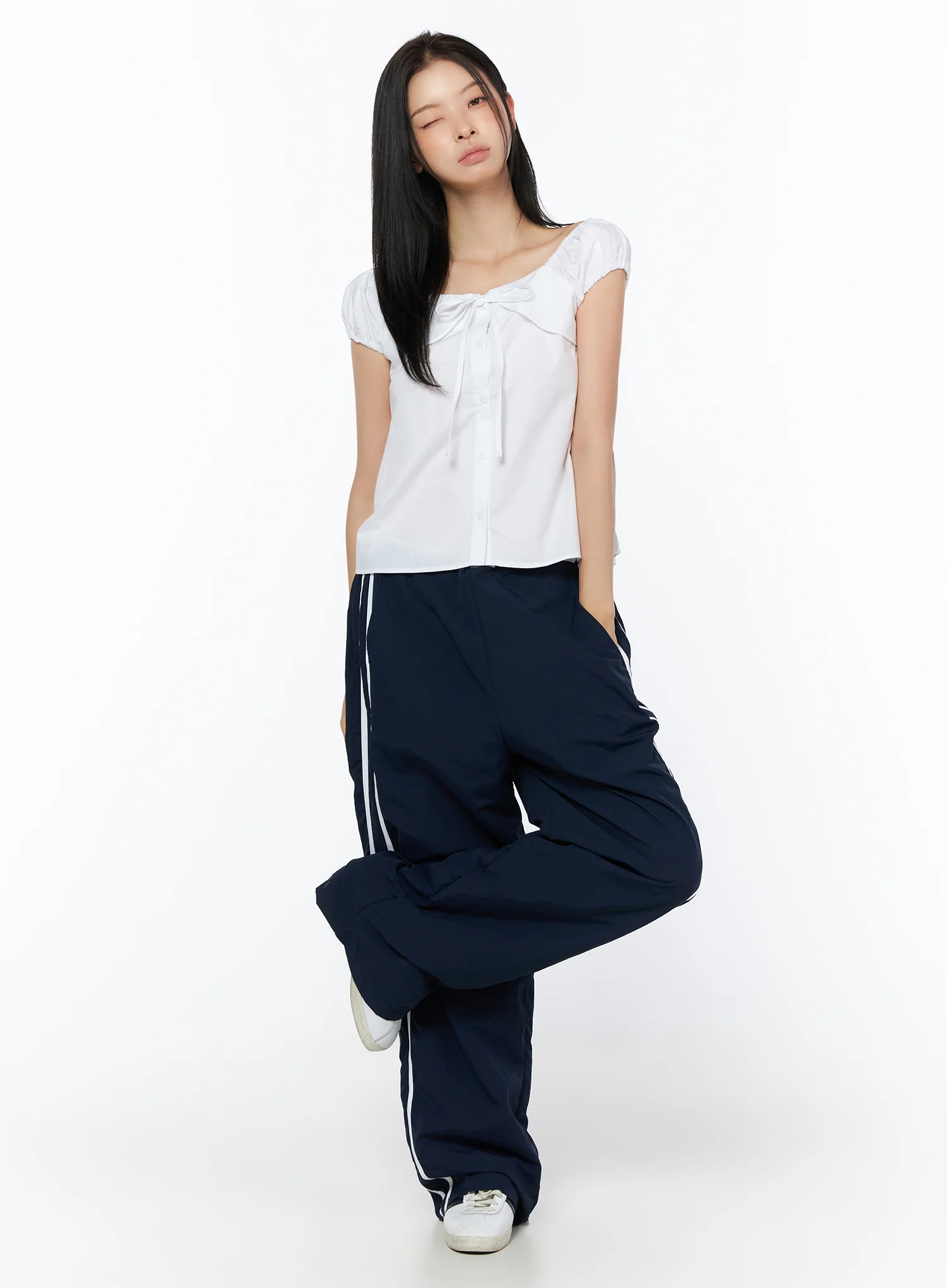 Wide Leg Stripe Track Pants IU516 - Image 7