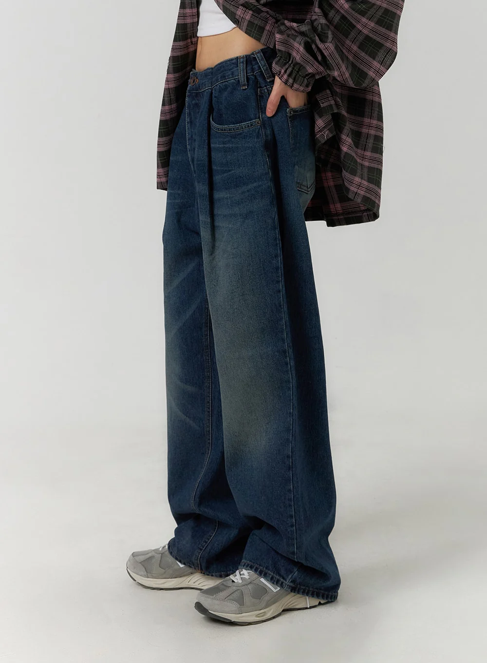 Wide Leg Washed Denim Jeans CF407 - Image 4
