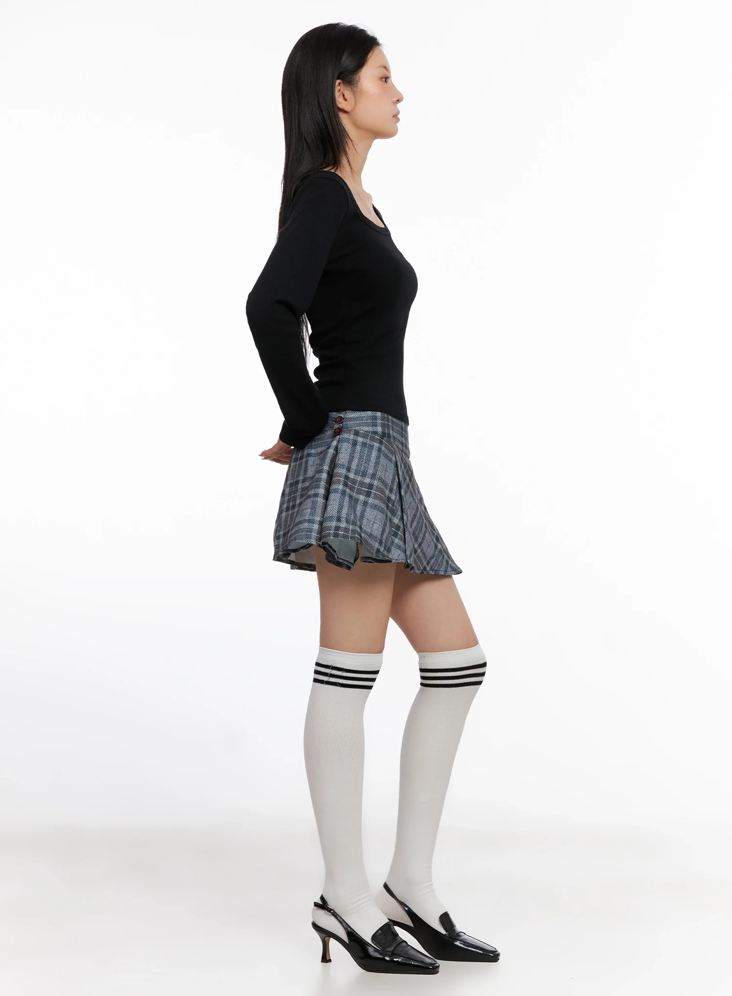 Wide Neck Fitted Long Sleeve Top IS508 - Image 8